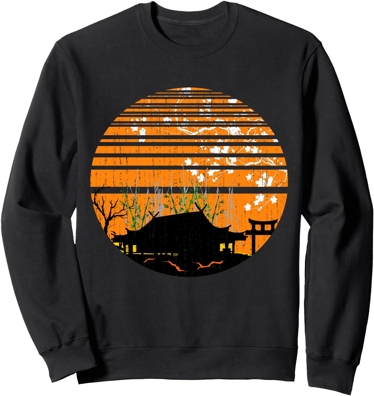 Zen Buddhist Japanese Aesthetic Sakura Bonsai Tree Sweatshirt