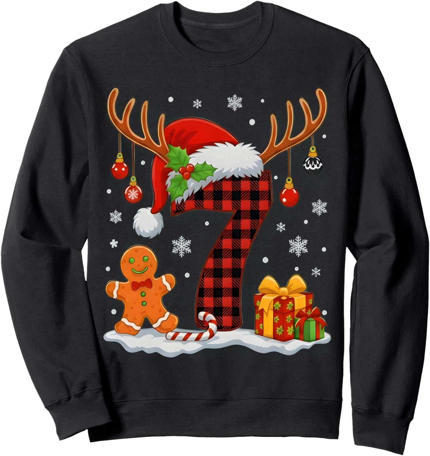 Funny 67 Six Seven Meme Couple Christmas Matching Number 7 Sweatshirt