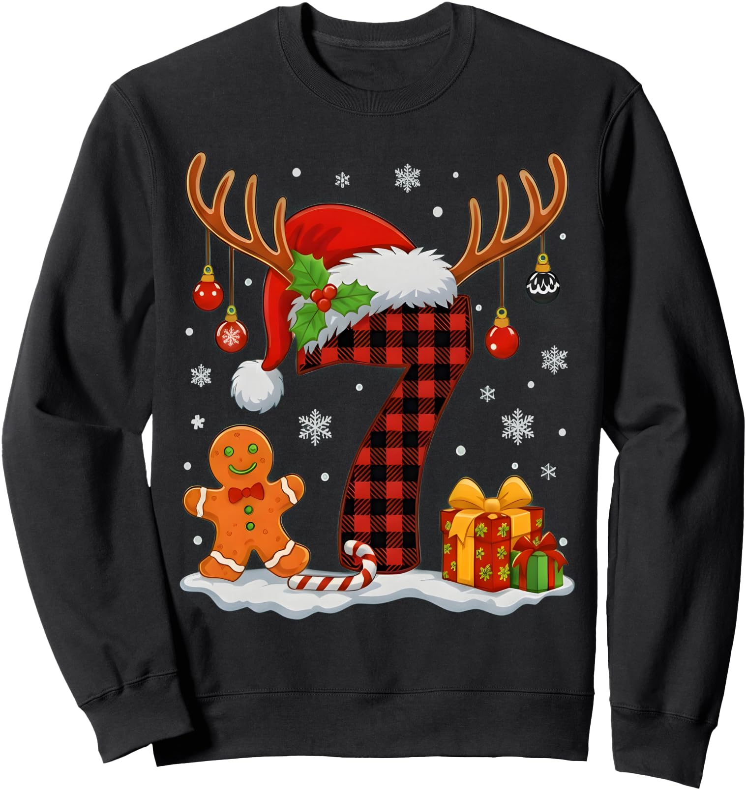 Funny 67 Six Seven Meme Couple Christmas Matching Number 7 Sweatshirt