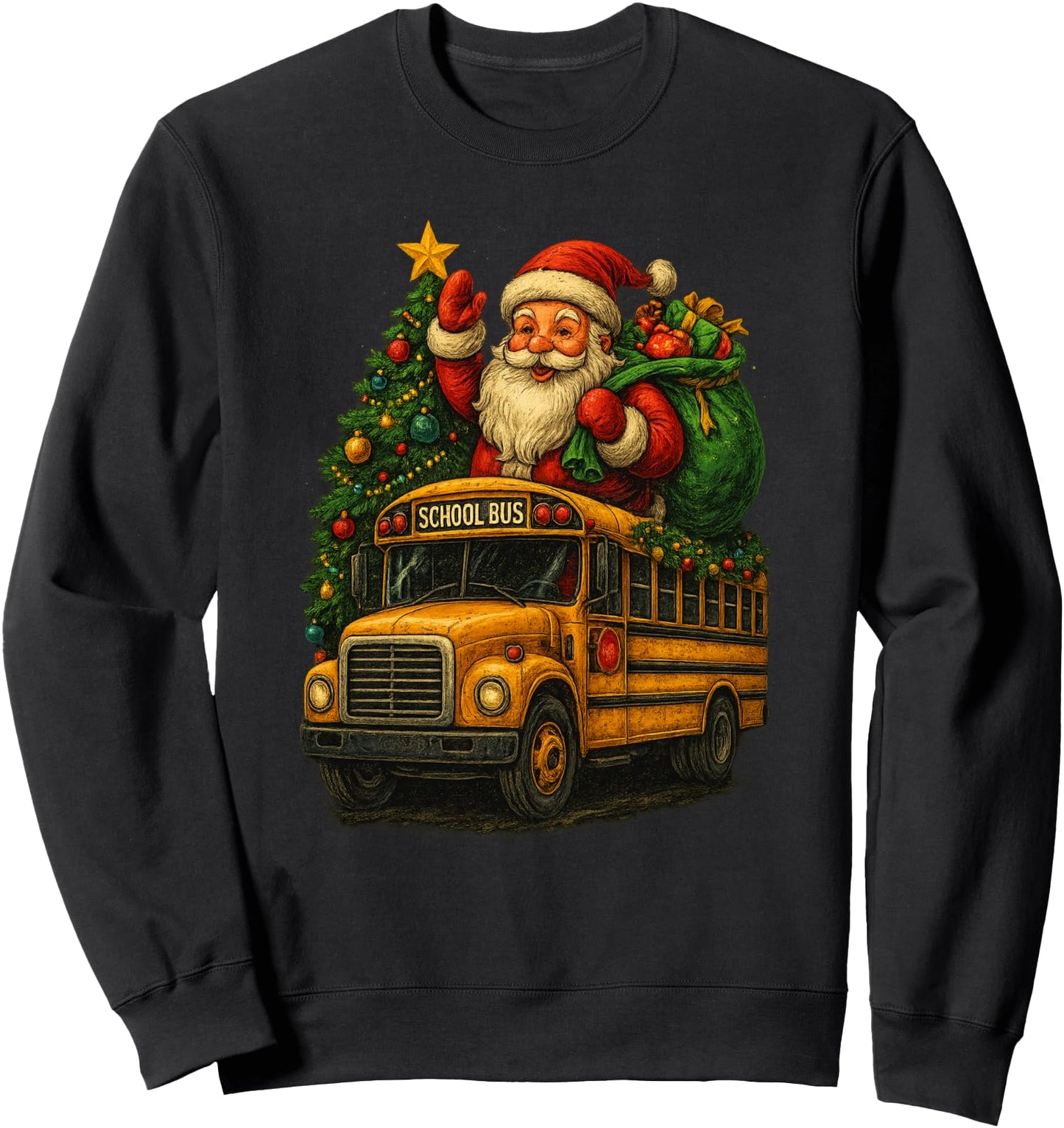 Christmas Tree School Bus Driver Costume Adults And Sweatshirt