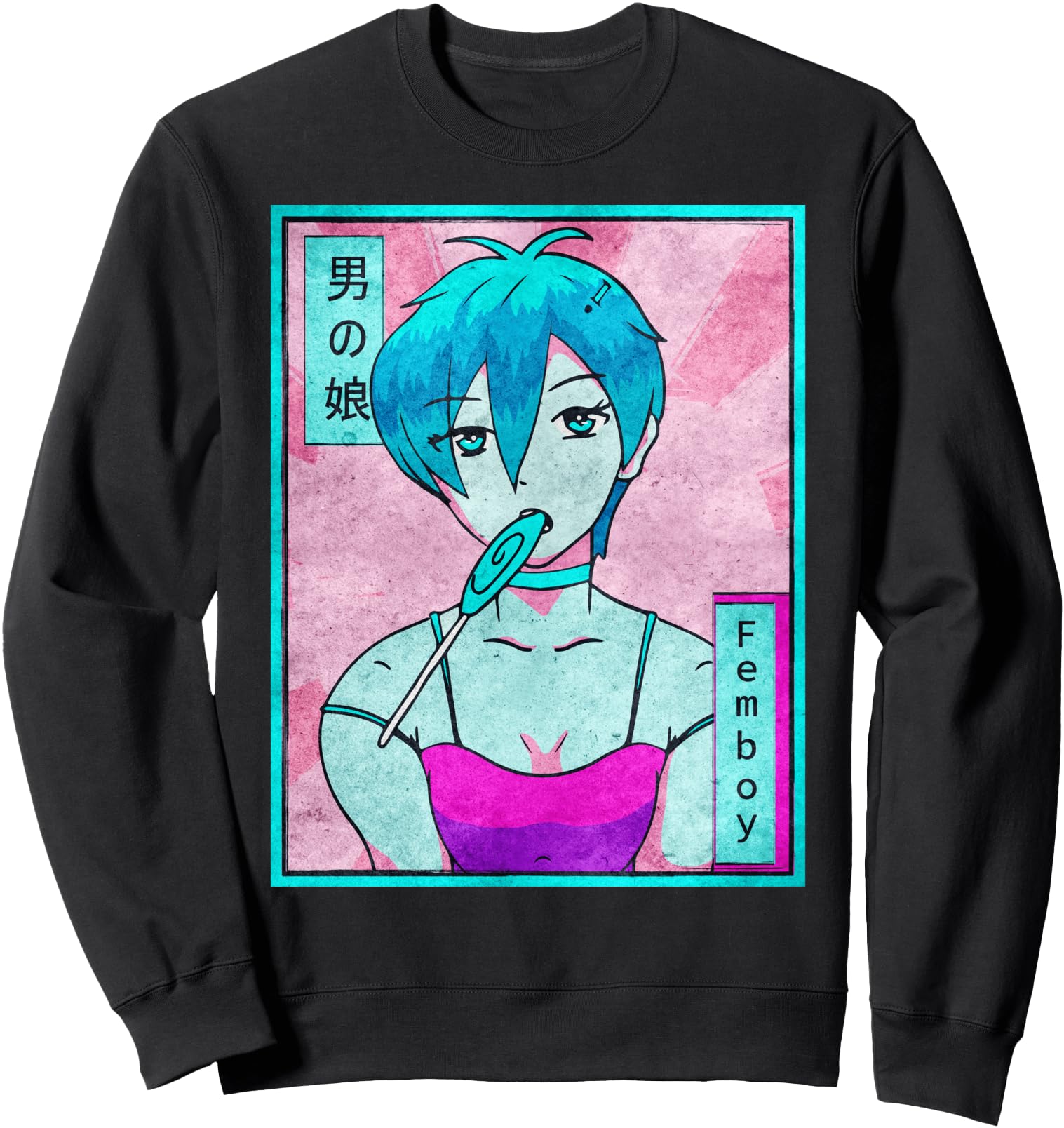 Femboy Anime Boy Japanese Vapowave Aesthetic Sweatshirt