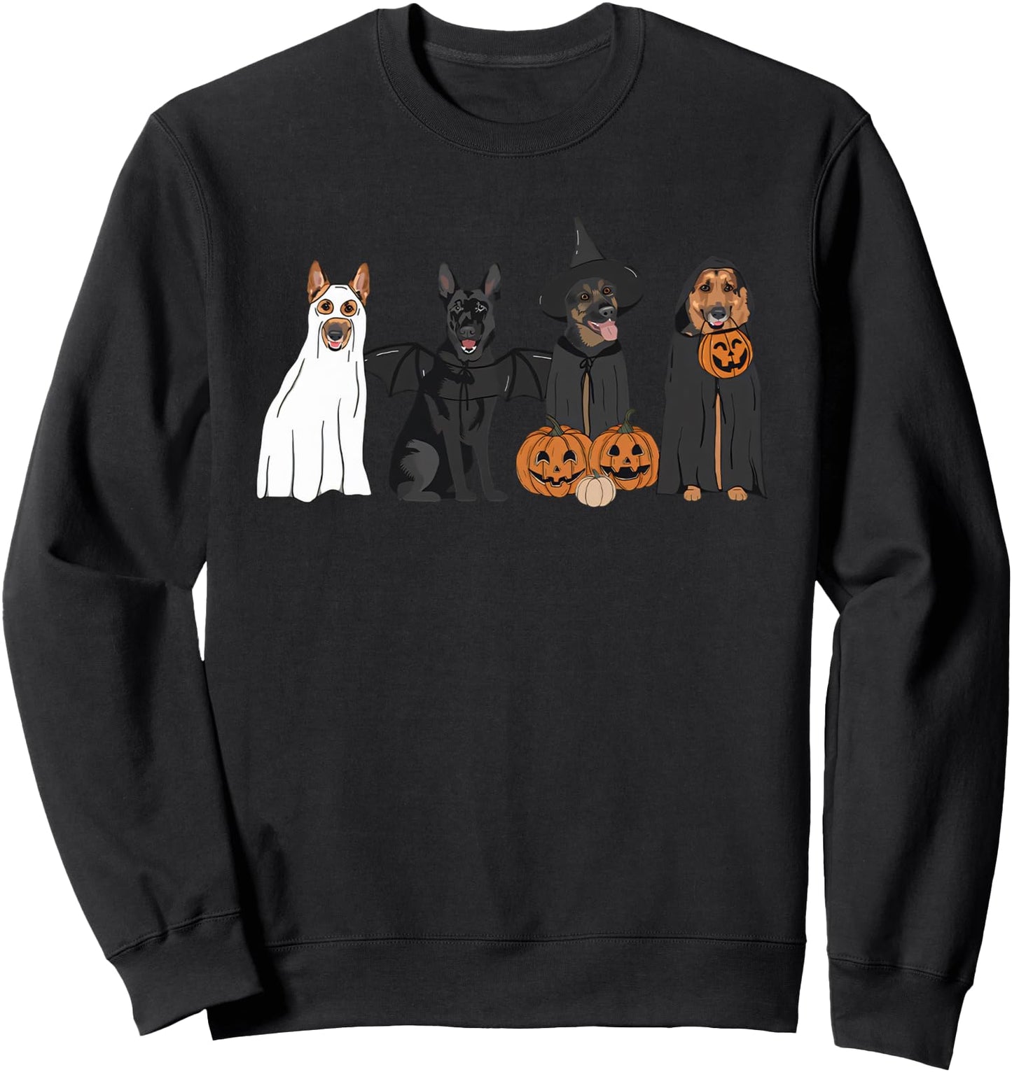 Ghost And Witch German Shepherd, German Shepherd Halloween Sweatshirt