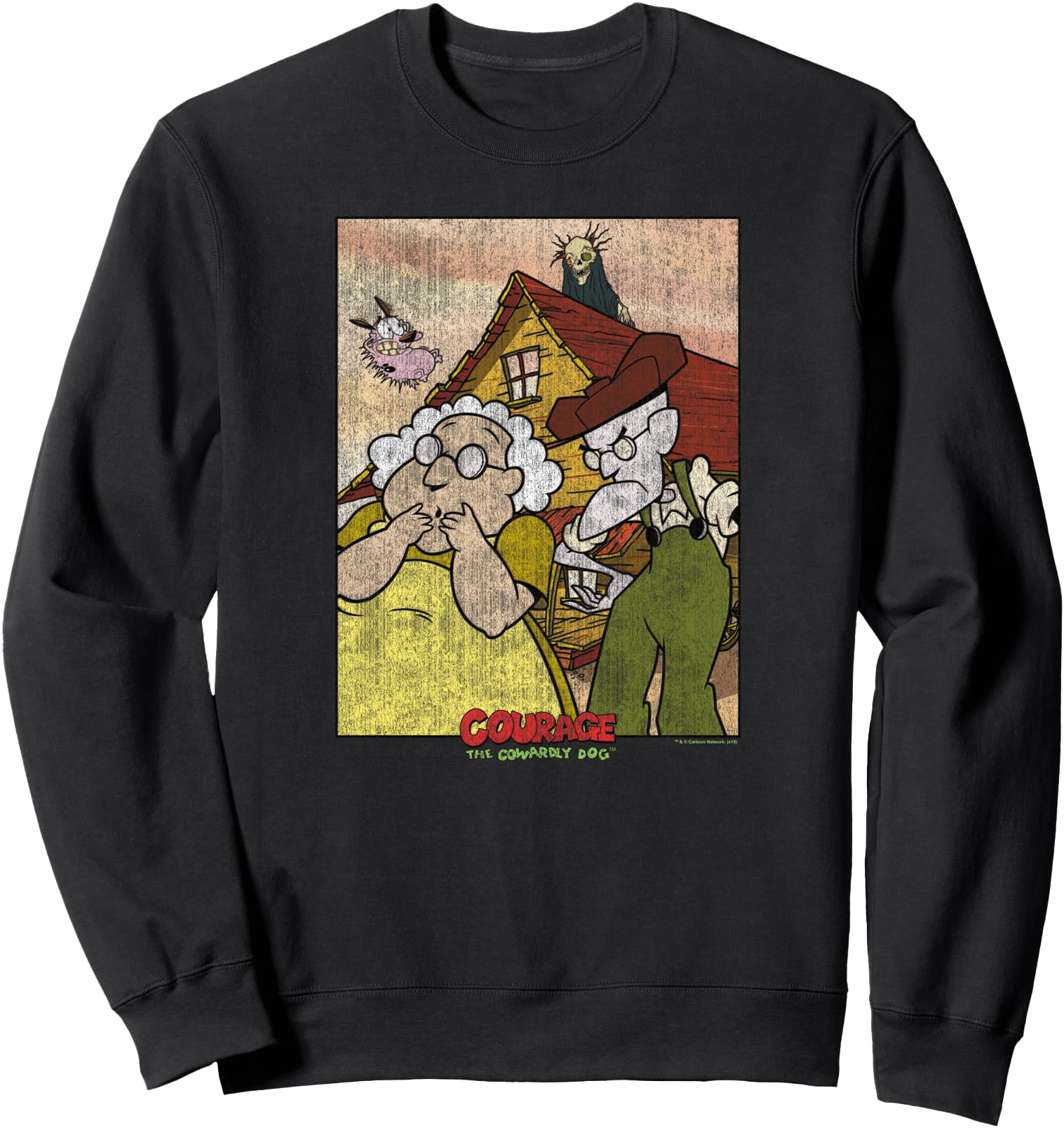 Courage the Cowardly Dog American Gothic Parody Sweatshirt