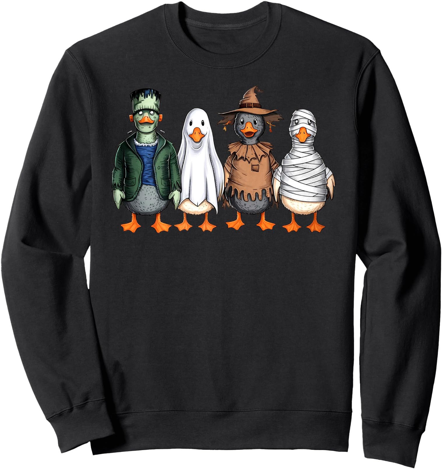 Happy Halloween Funny Ghost Duck Costume Retro Spooky Season Sweatshirt