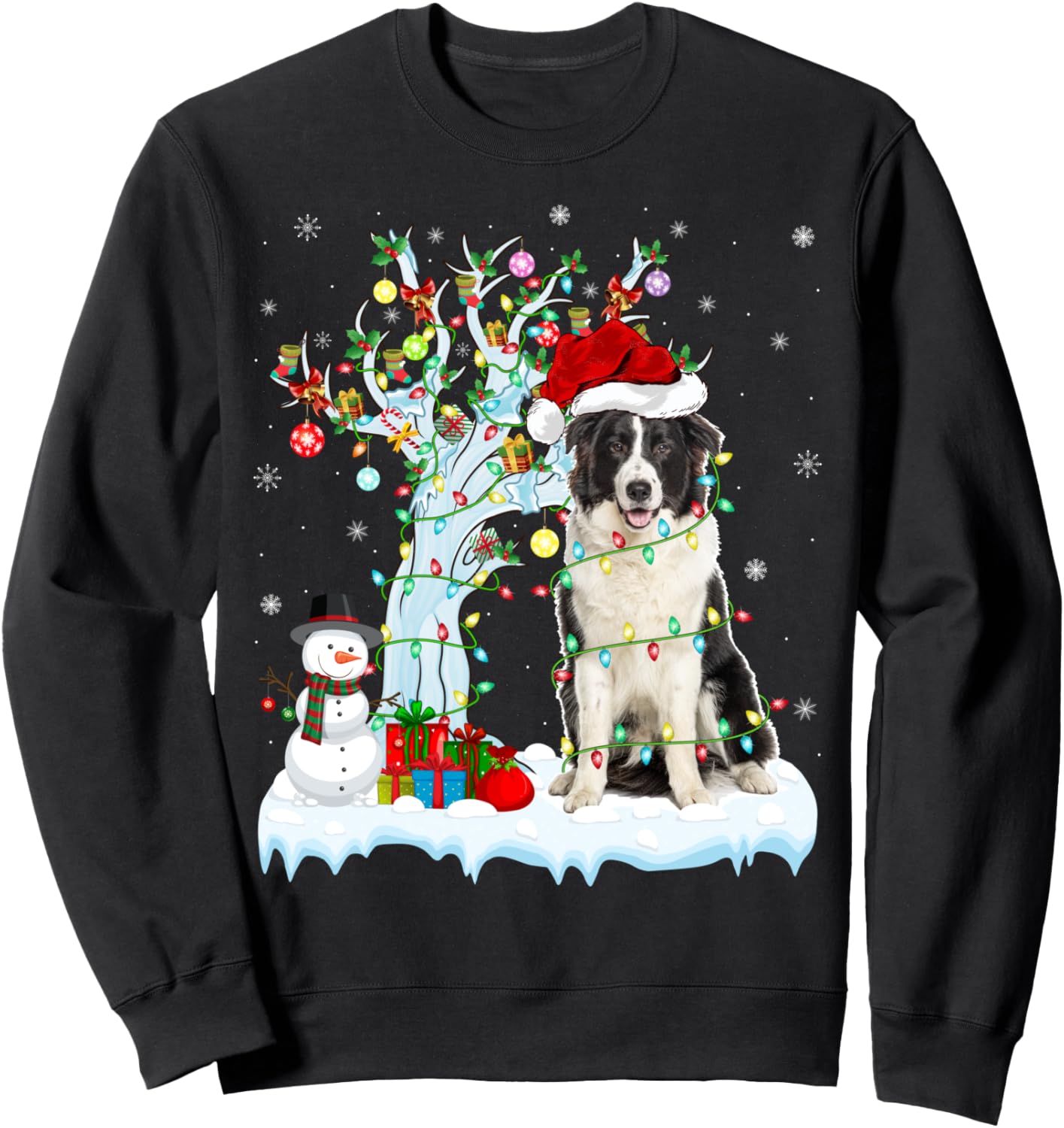 Xmas Tree Decoration Light Australian Shepherd Dog Christmas Sweatshirt