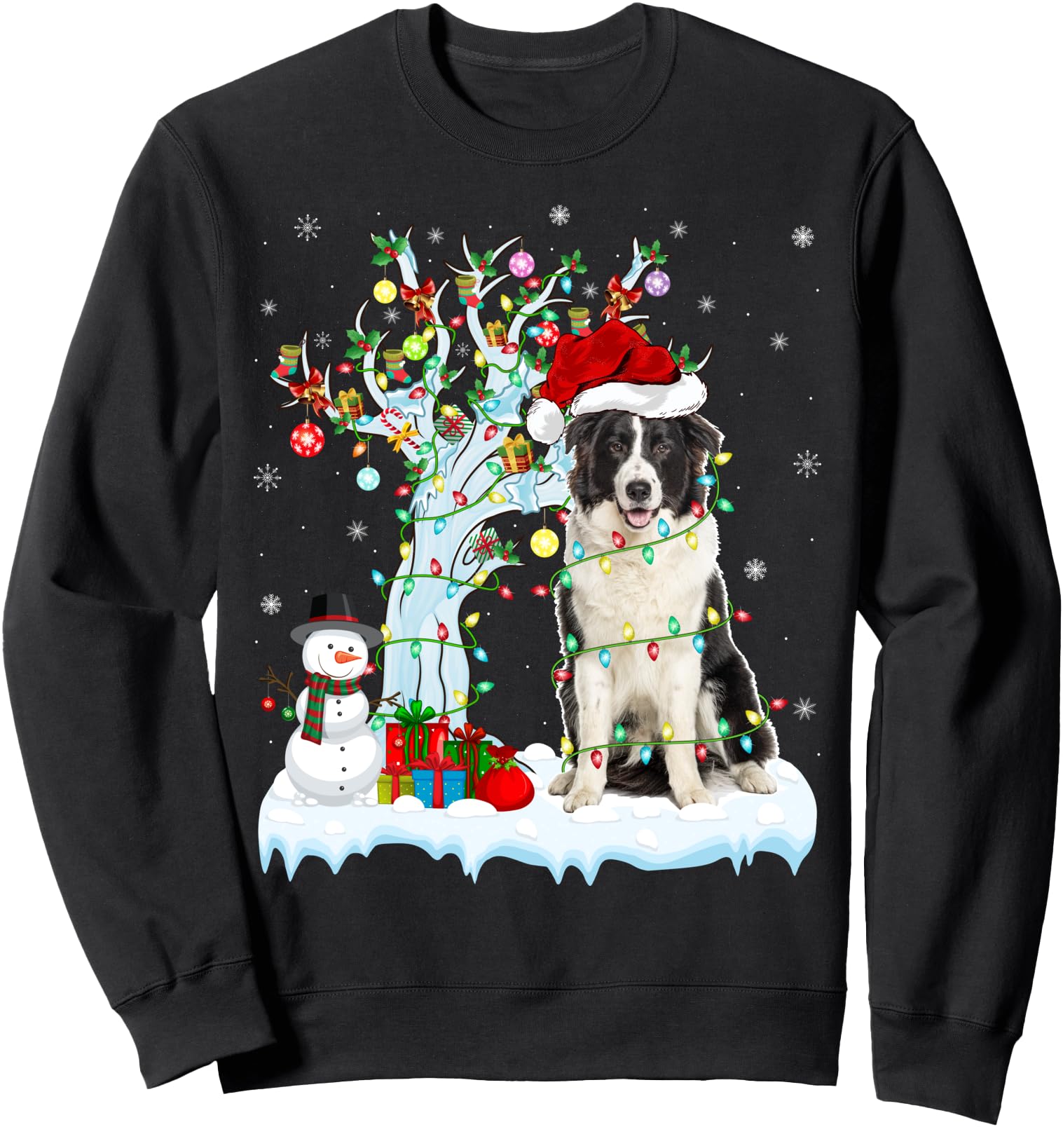 Xmas Tree Decoration Light Australian Shepherd Dog Christmas Sweatshirt