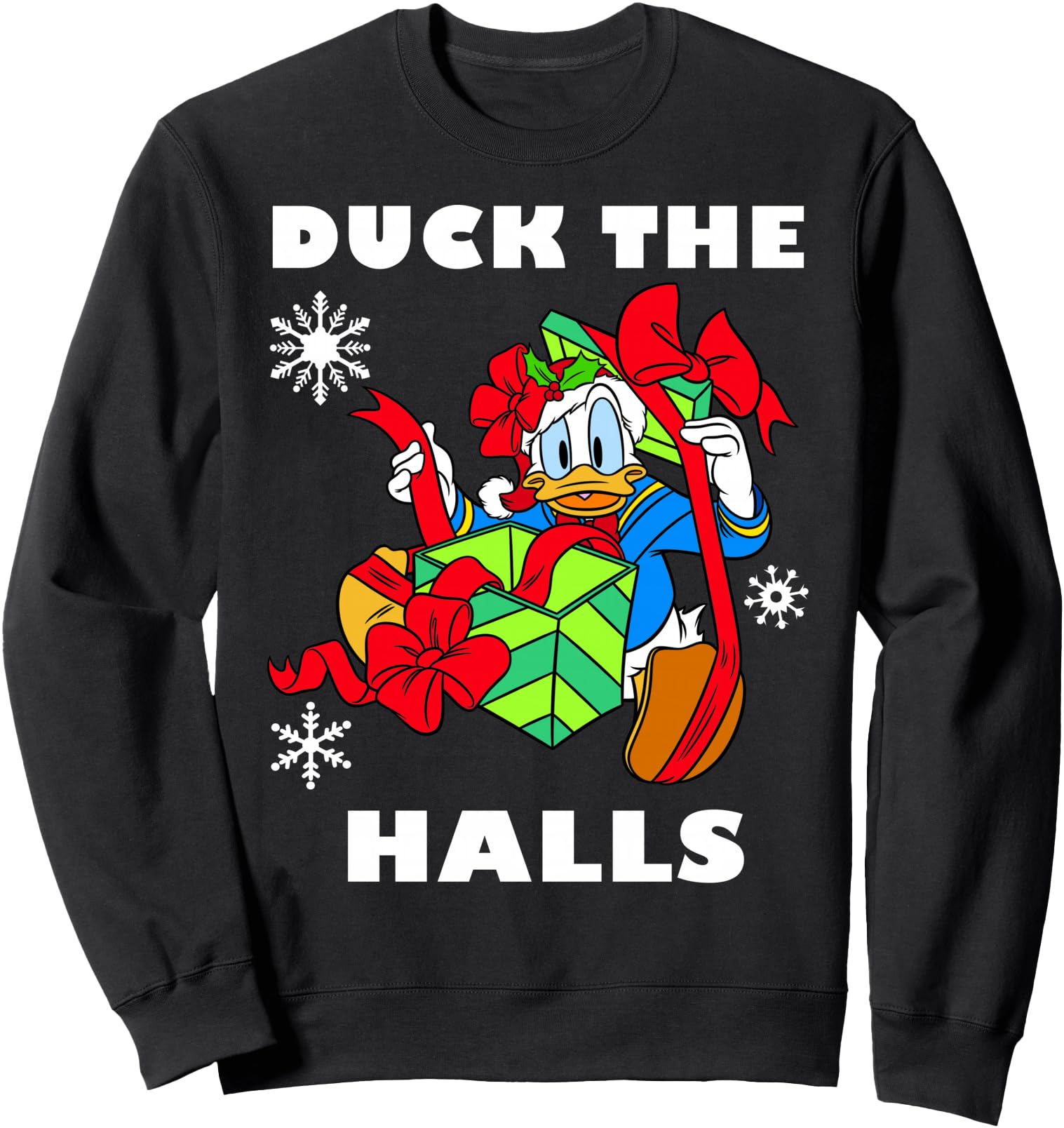 Disney Donald Duck The Halls Christmas Portrait Sweatshirt