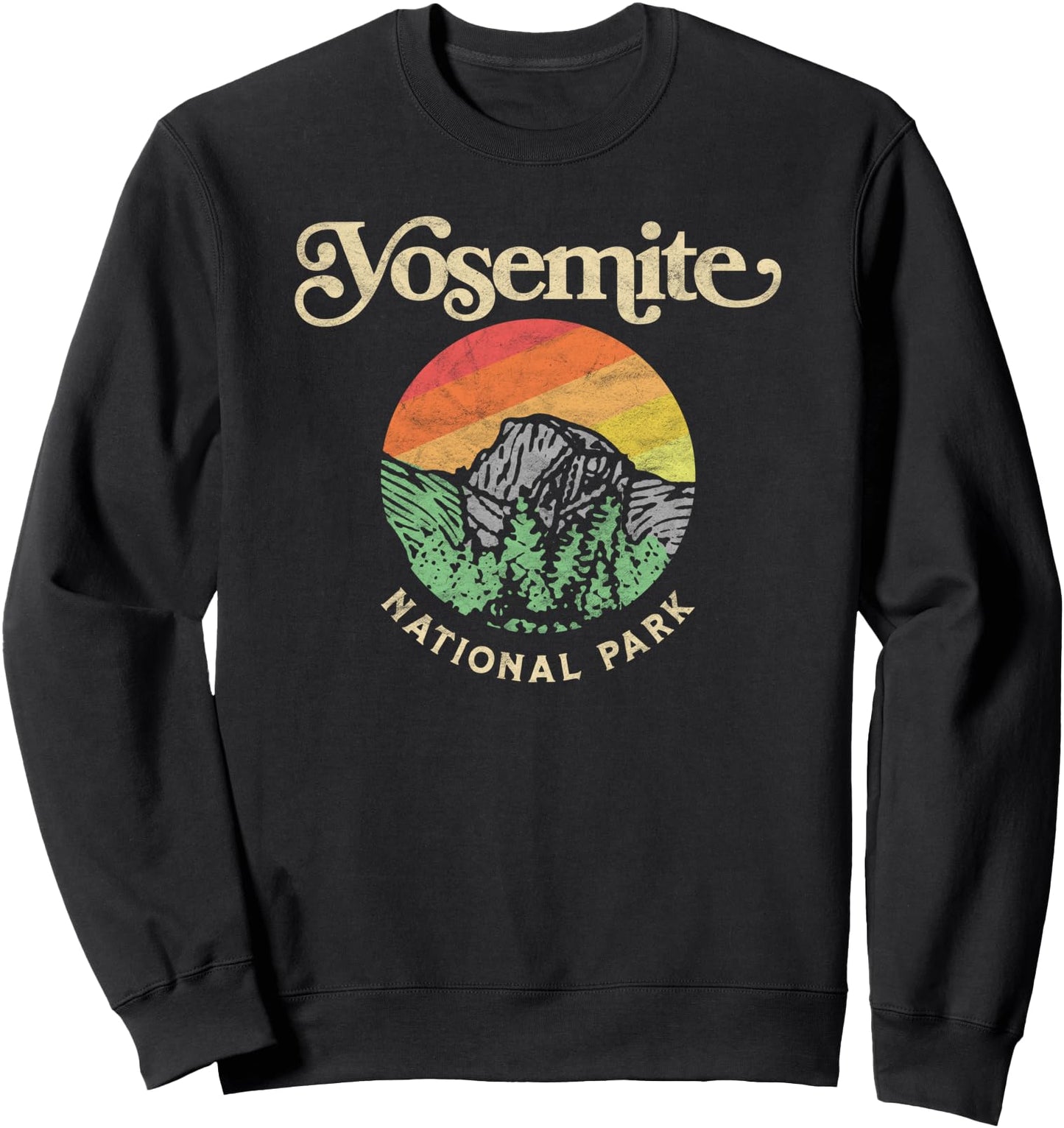 Yosemite National Park Retro Sixties Vibe Half Dome Graphic Sweatshirt