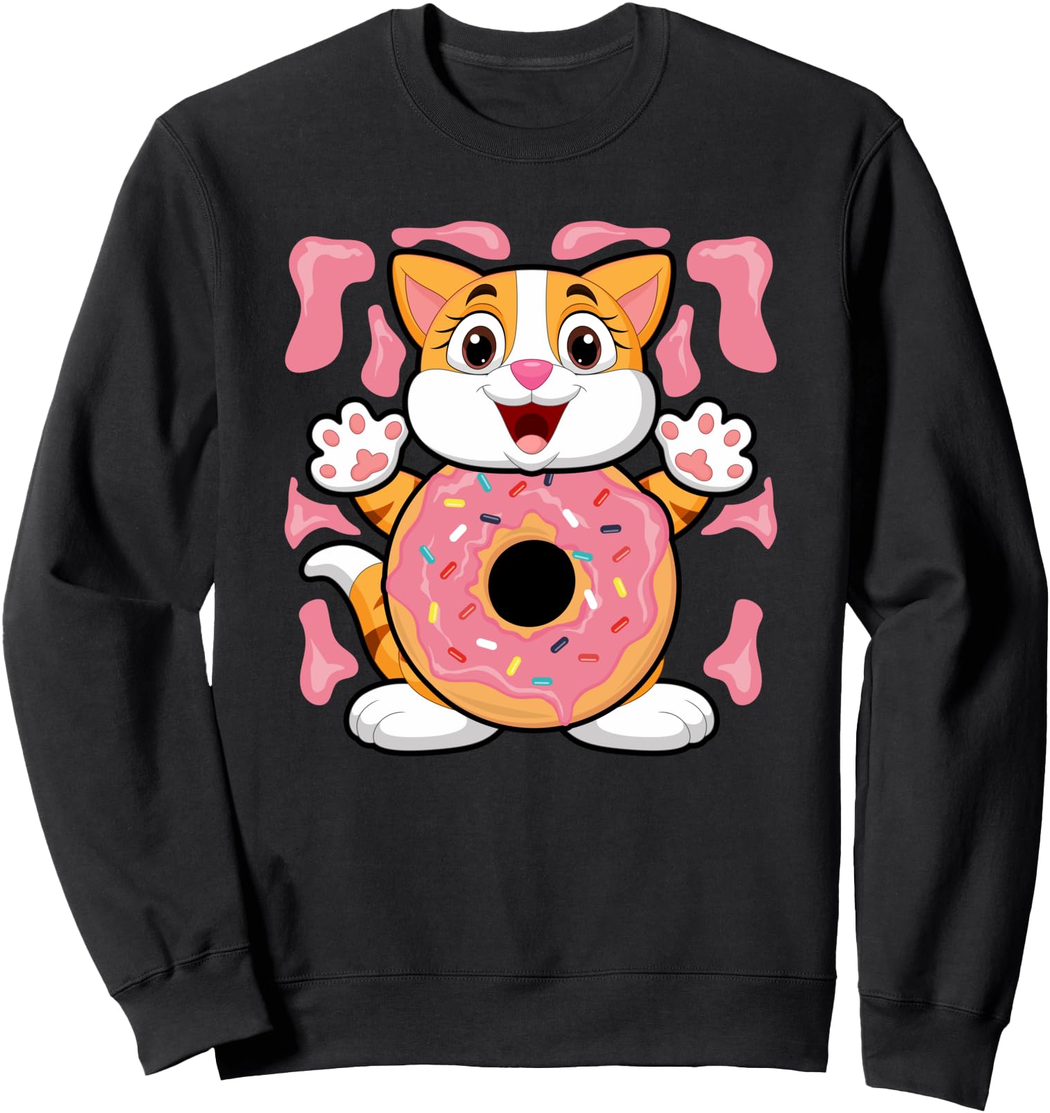 Cute Kawaii Cat Donut Japanese Anime Food Pet Lovers Sweatshirt