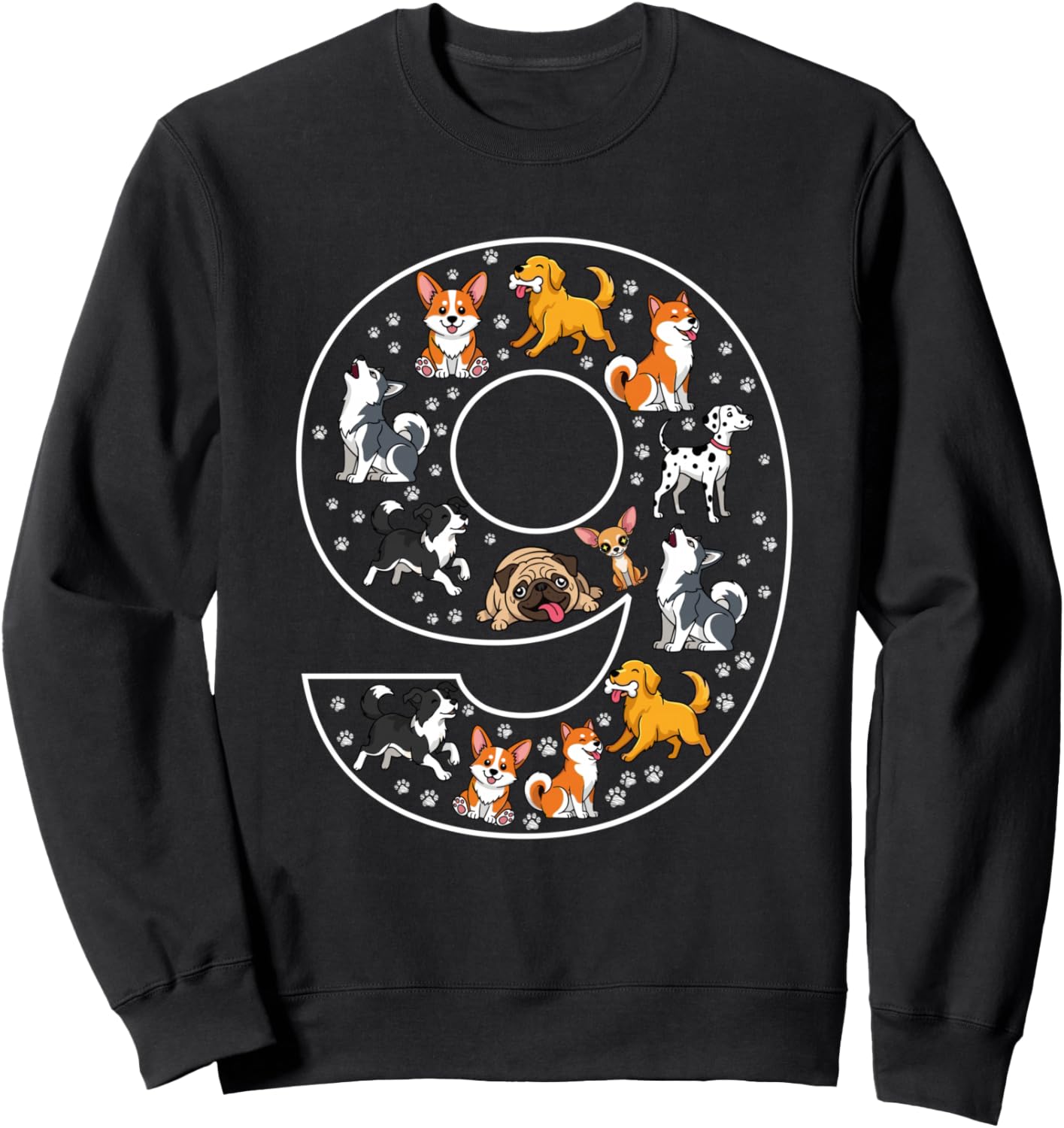 9th Birthday 9 Year Old Dogs Boys Girls Puppy Sweatshirt