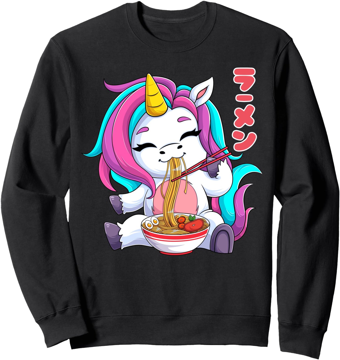 Kawaii Unicorn Ramen Noodles Japanese Anime Noodle Soup Sweatshirt