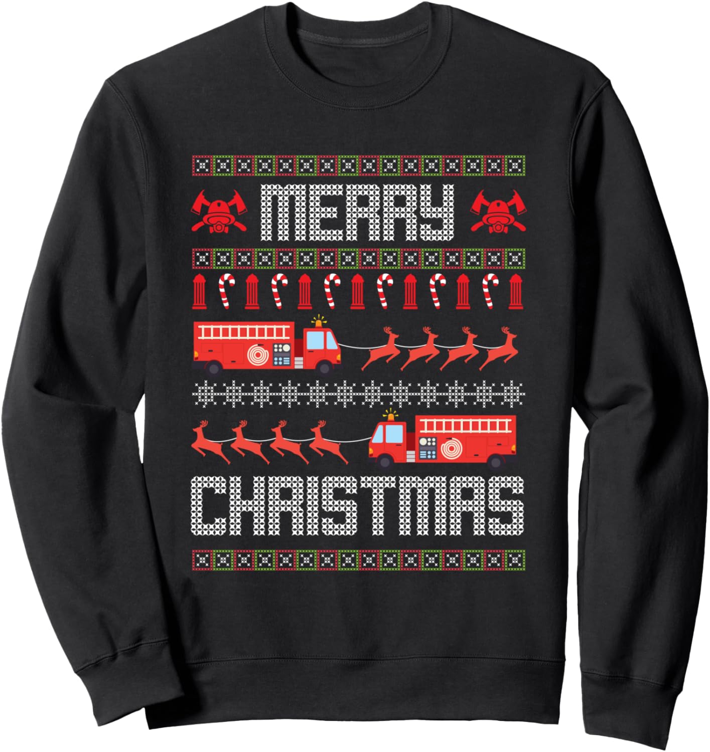 Christmas Firefighter Merry Christmas Fire Truck Costume Sweatshirt
