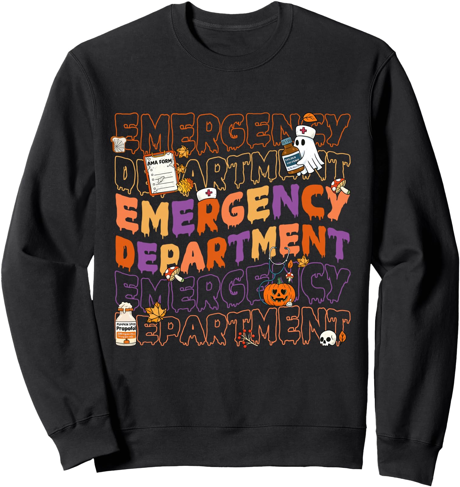 Emergency Department Funny ER Nurse Spooky Halloween Women Sweatshirt