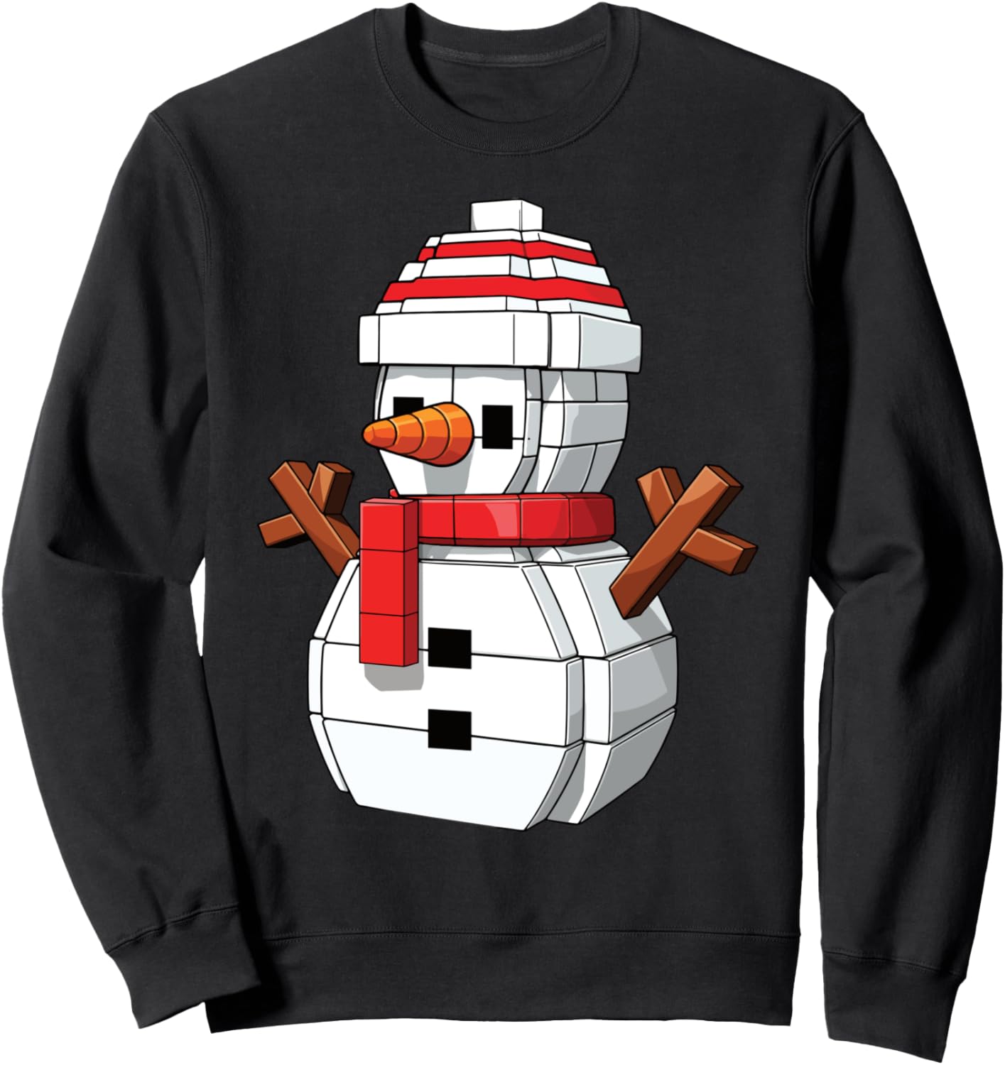 Snow Man Cute Block Building Christmas Builder Brick Master Sweatshirt