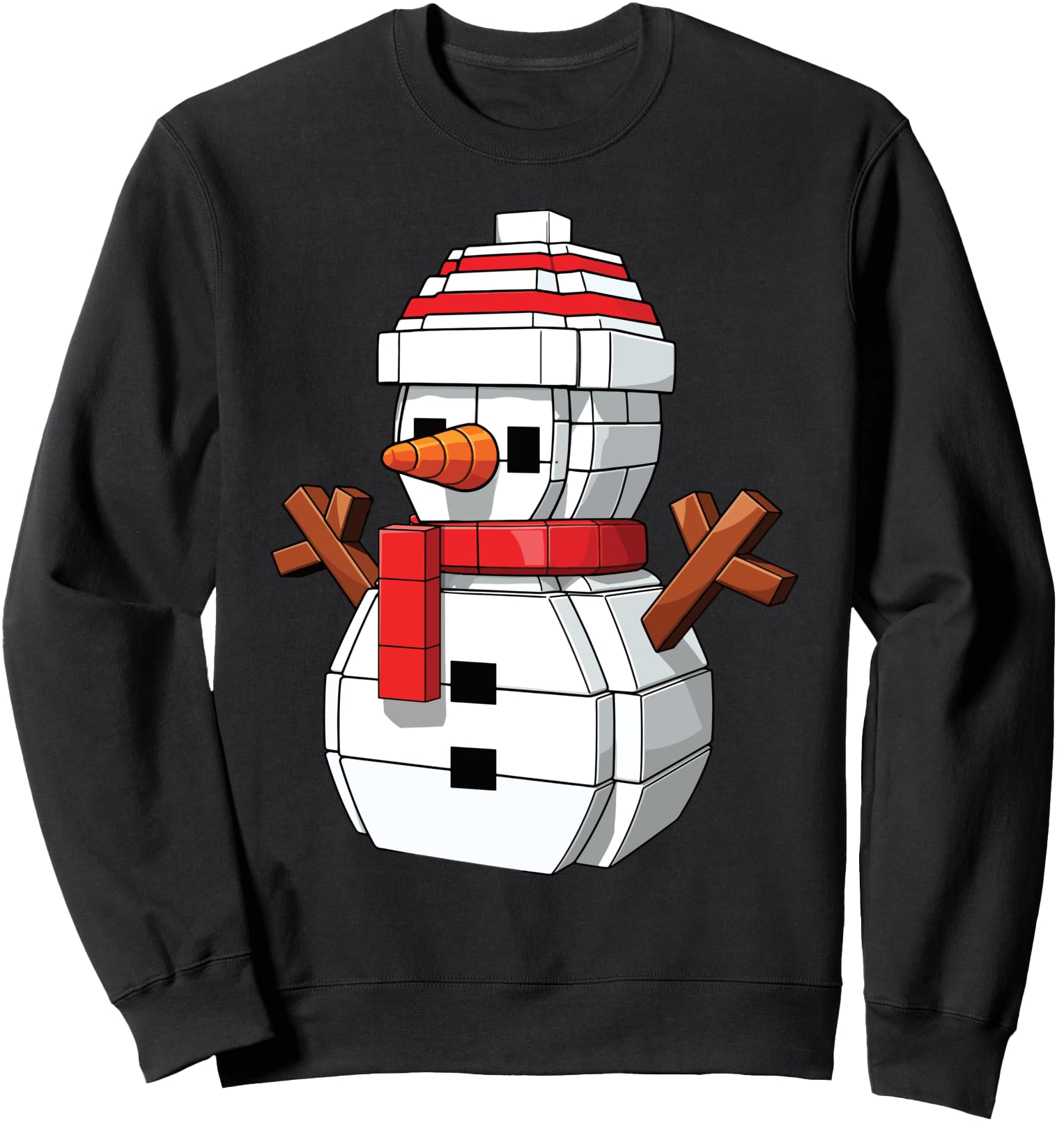 Snow Man Cute Block Building Christmas Builder Brick Master Sweatshirt