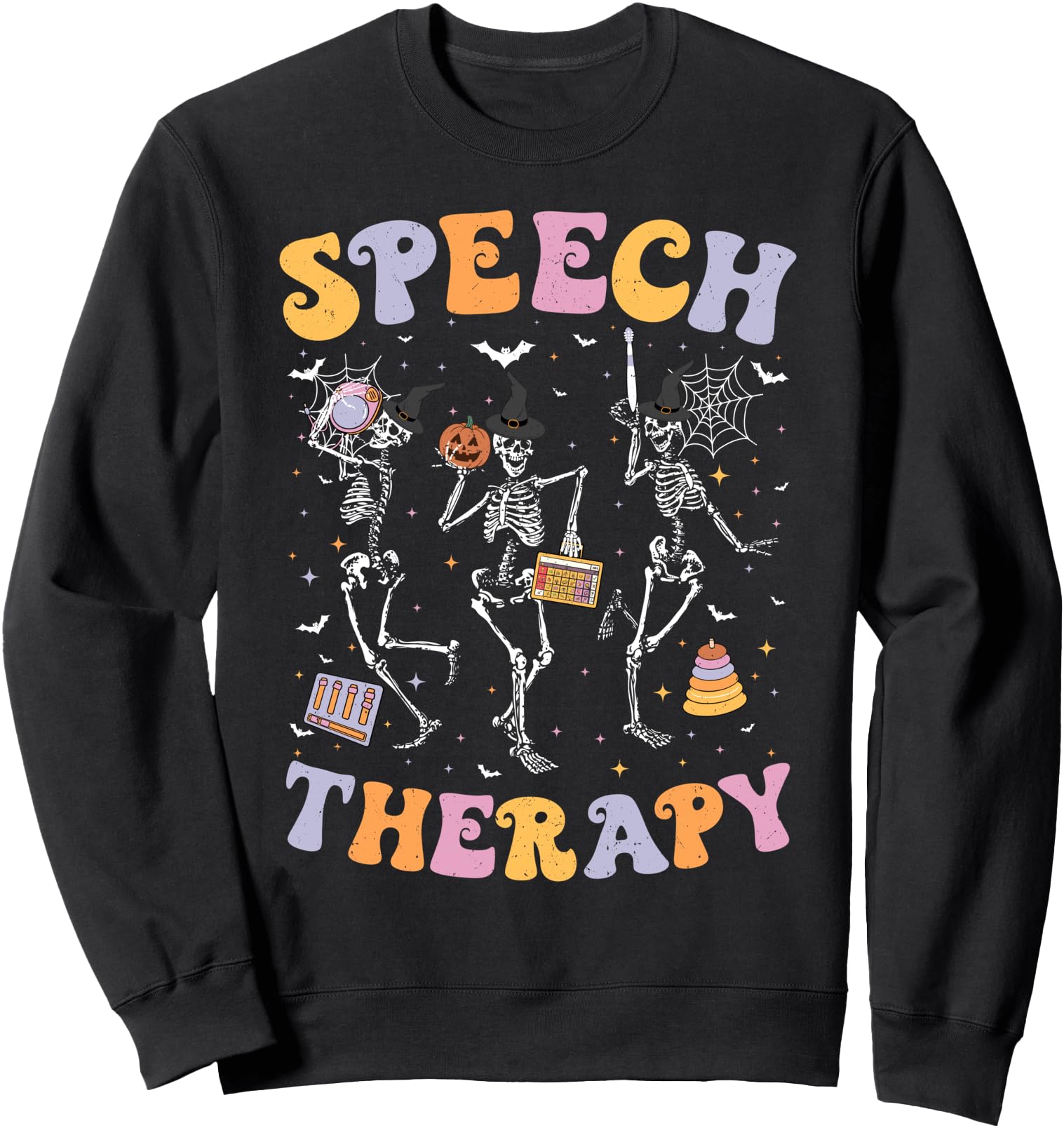 Speech Therapy SLP Skeleton Speech Therapist Halloween Sweatshirt