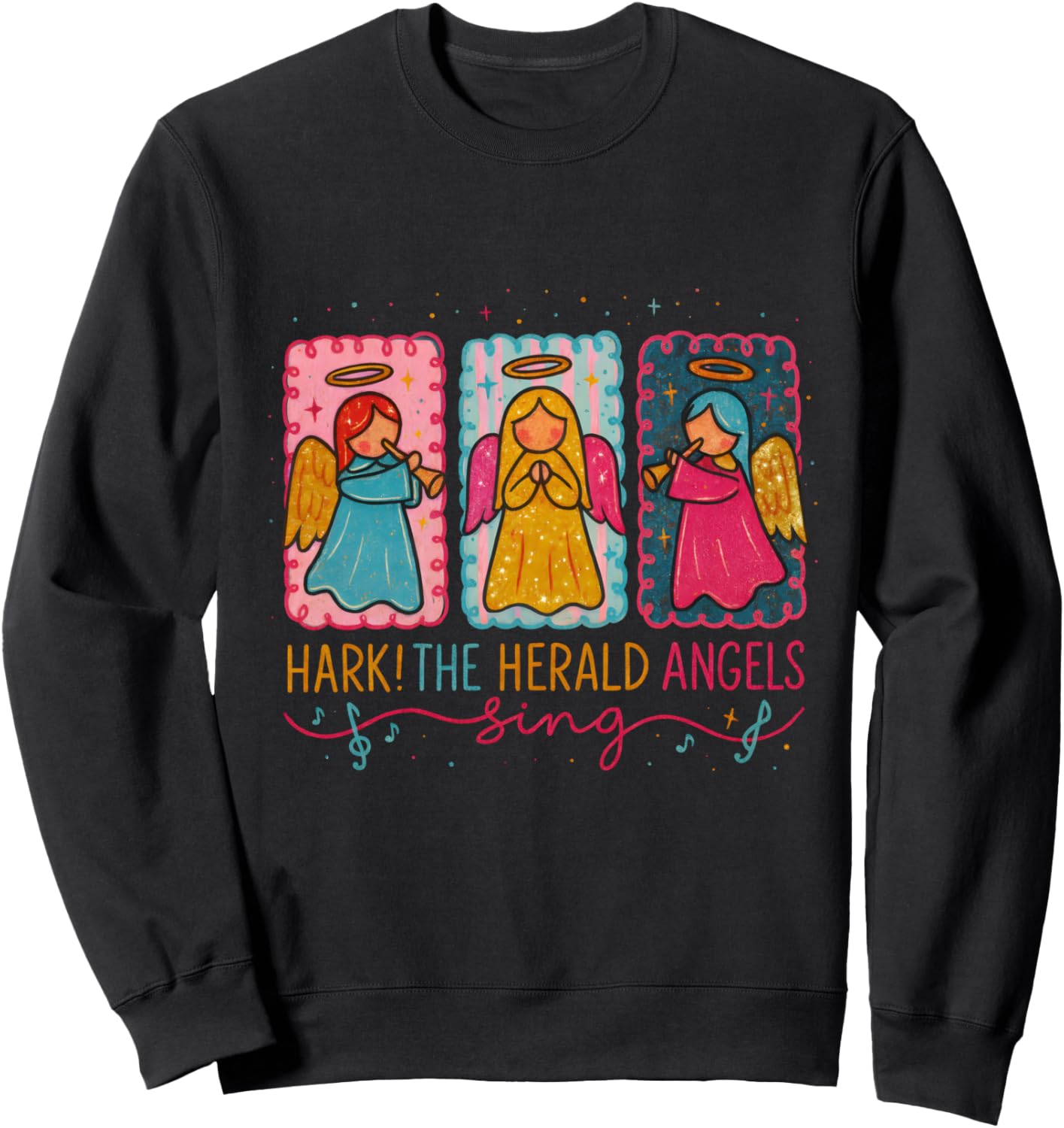 Cute Hark the Herald Angels Sing Christmas Angel Sweatshirt