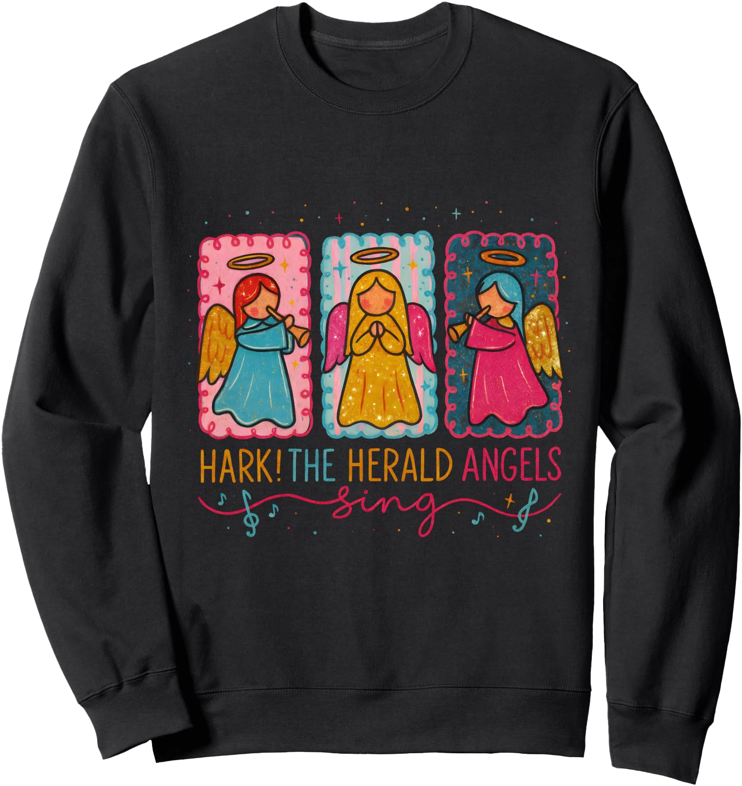 Cute Hark the Herald Angels Sing Christmas Angel Sweatshirt