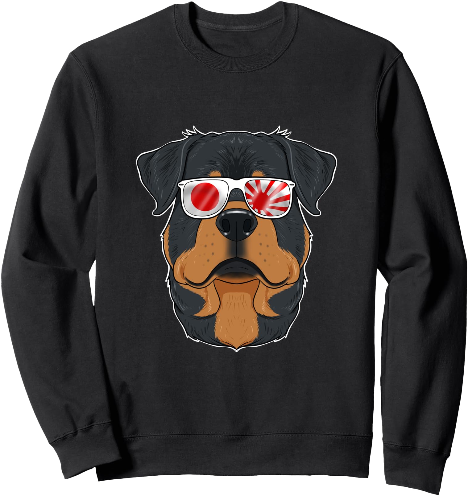 Rottweiler Japan Sunglasses I Japanese Flag Sweatshirt