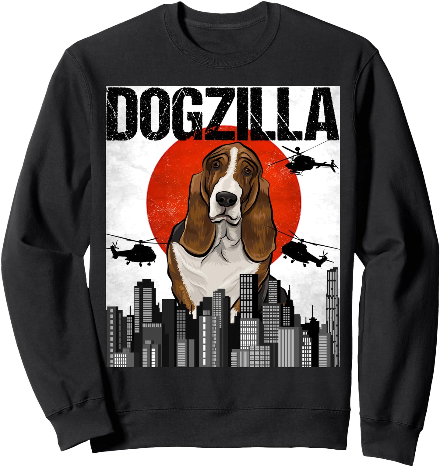 Funny Vintage Japanese Dogzilla Basset Hound Sweatshirt