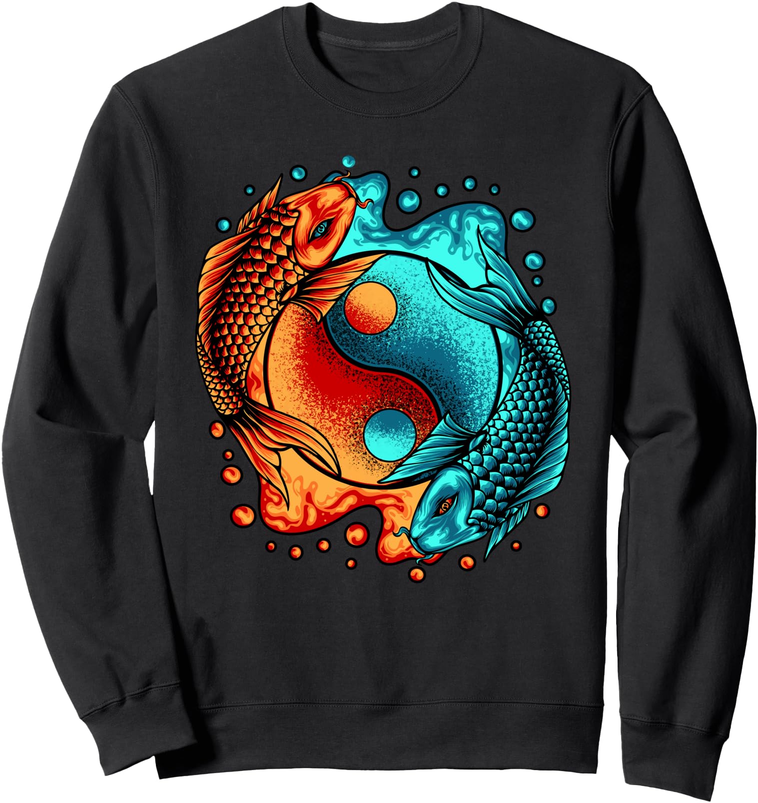 Yin And Yang Fish Japanese Koi Karp Sweatshirt