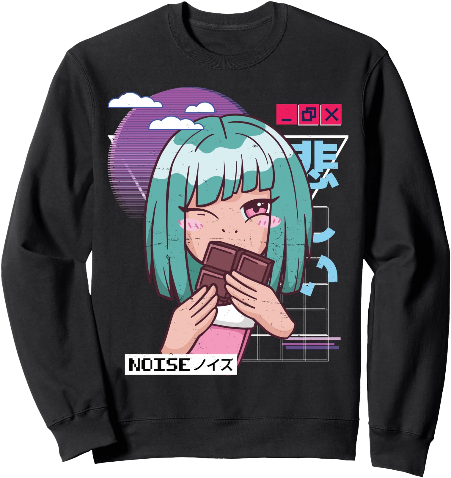 Vaporwave - Kawaii Aesthetic - Japanese Korean - Anime Girl Sweatshirt