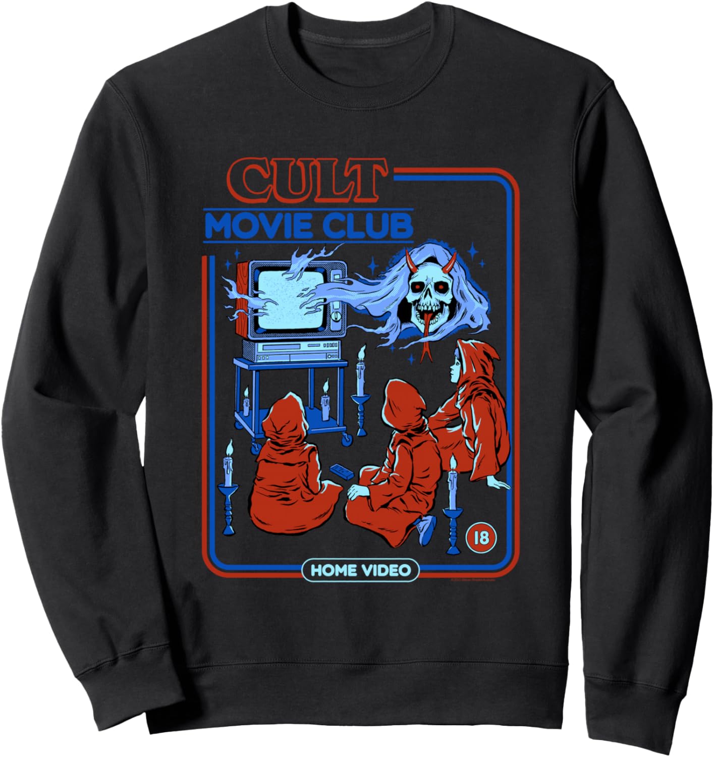 Steven Rhodes Cult Movie Club Home Video Retro Dark Humor Sweatshirt