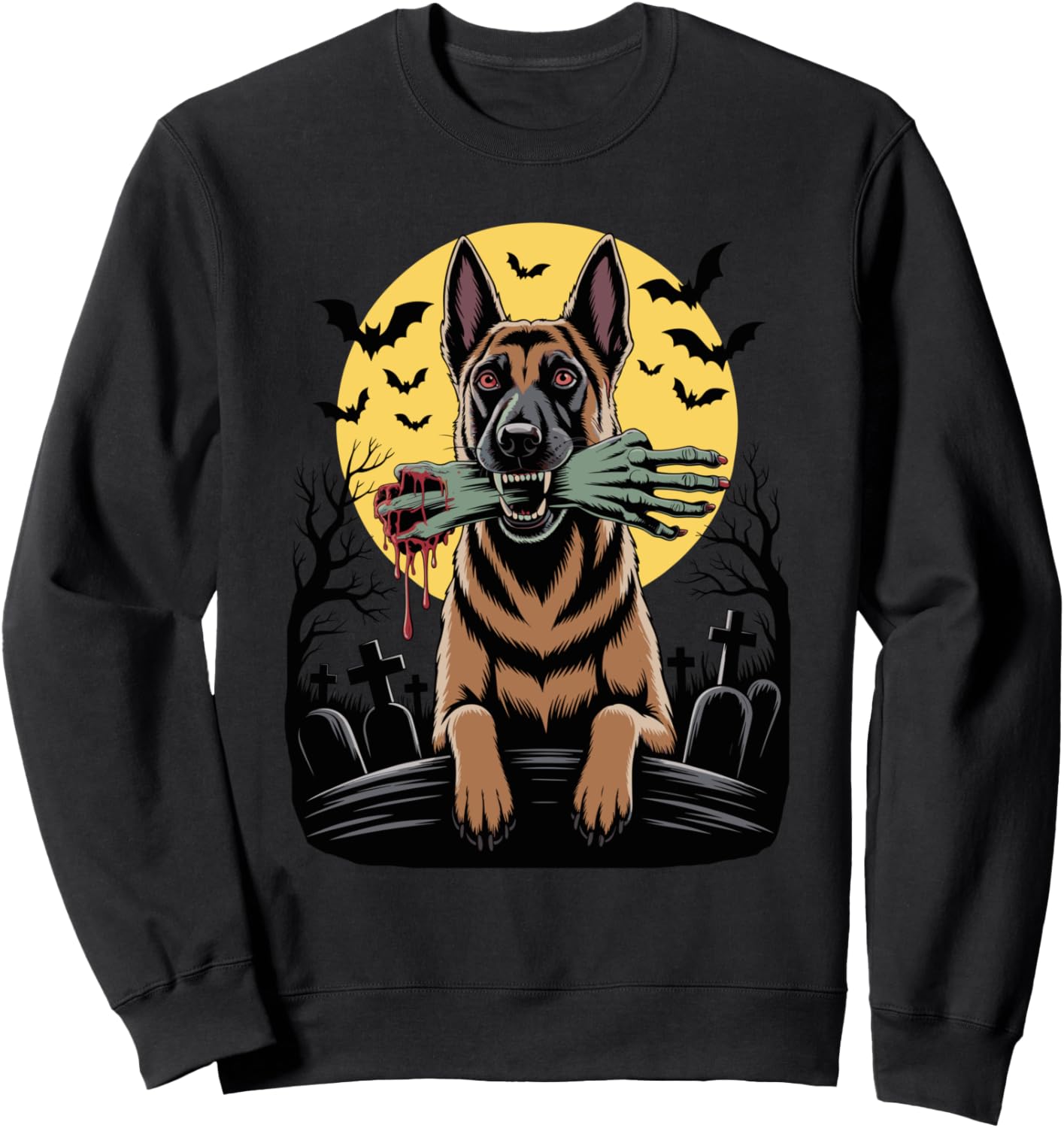Halloween Moon Belgian Malinois Belgian Shepherd Mally Sweatshirt