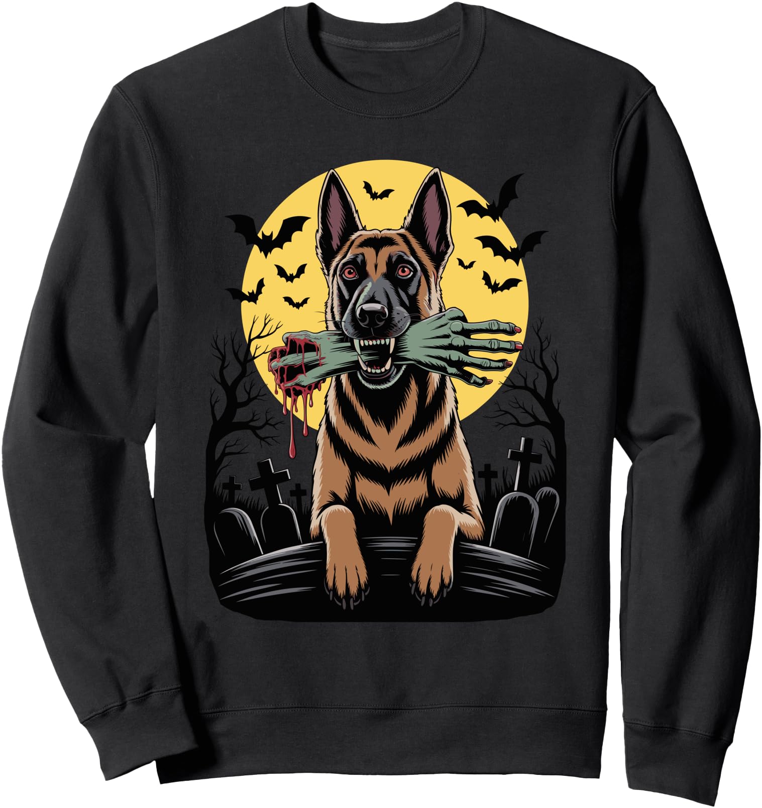 Halloween Moon Belgian Malinois Belgian Shepherd Mally Sweatshirt