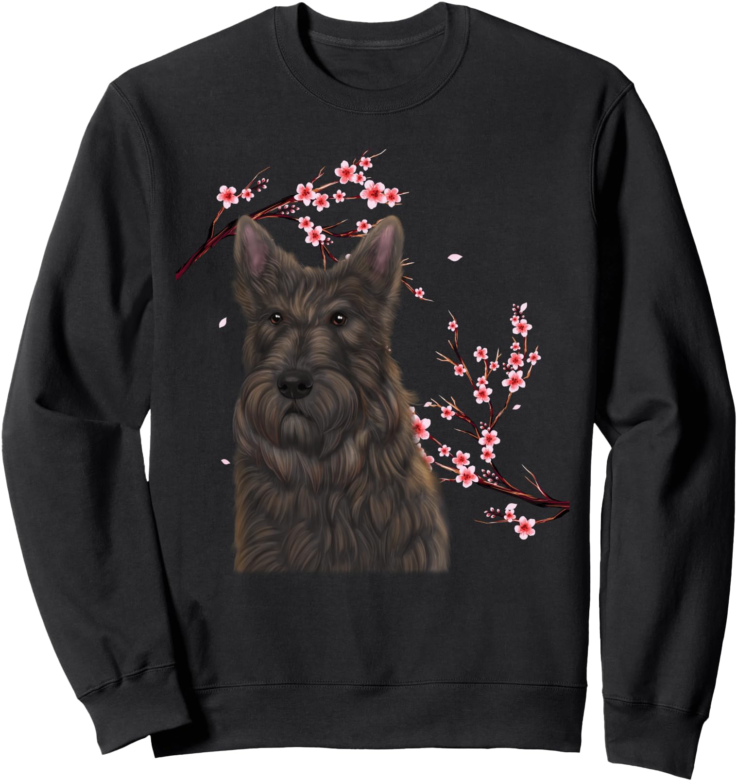 Scottish TerrierDog Japanese Cherry Blossom Sakura Flower Sweatshirt
