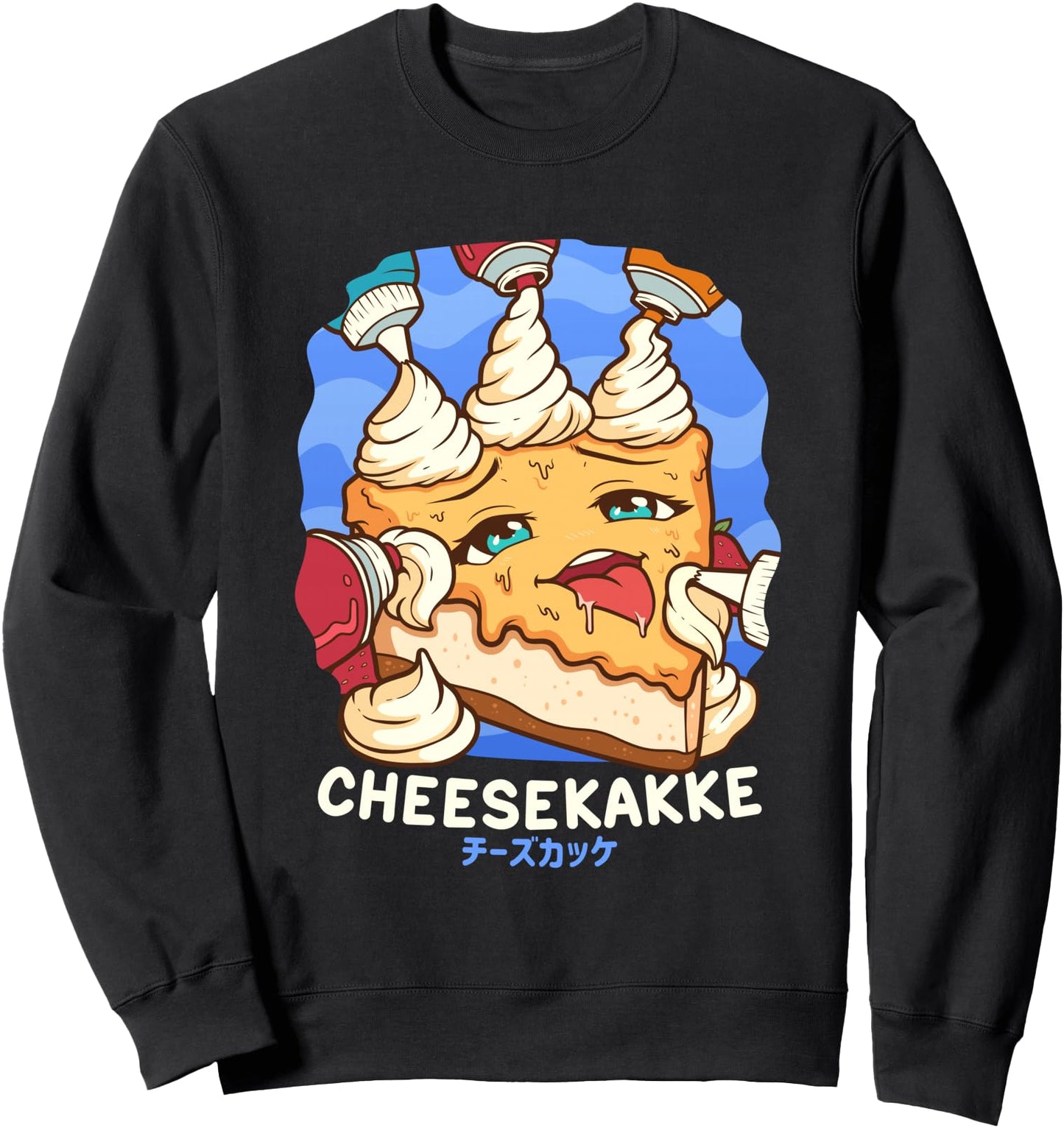 Funny Naughty Foodie Pun Kawaii Cheesekakke Japanese Sweatshirt