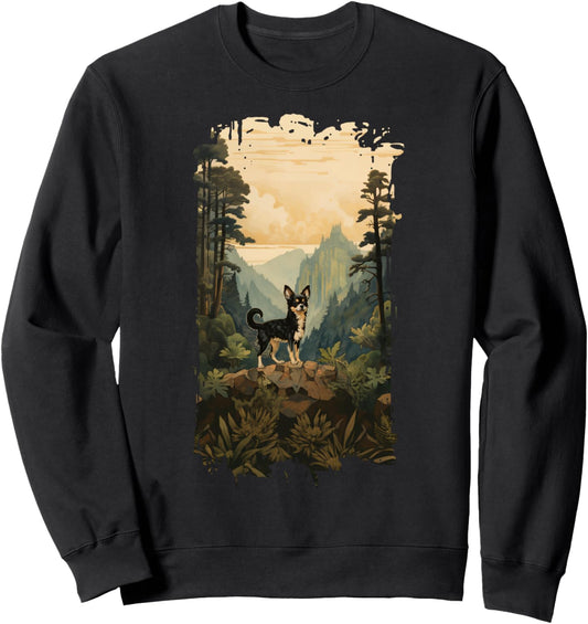 Chihuahua Mountain Paw Design Dog Mom Dad Sweatshirt