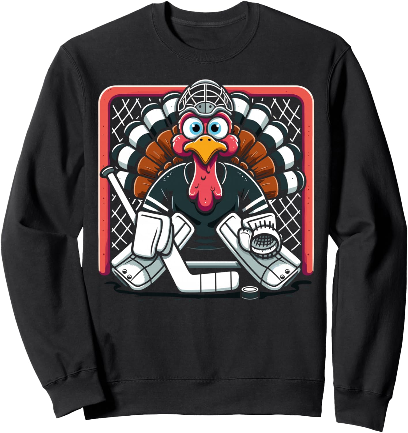 Thanksgiving Turkey Ice Hockey Goalie Youth Boys Thankful Sweatshirt