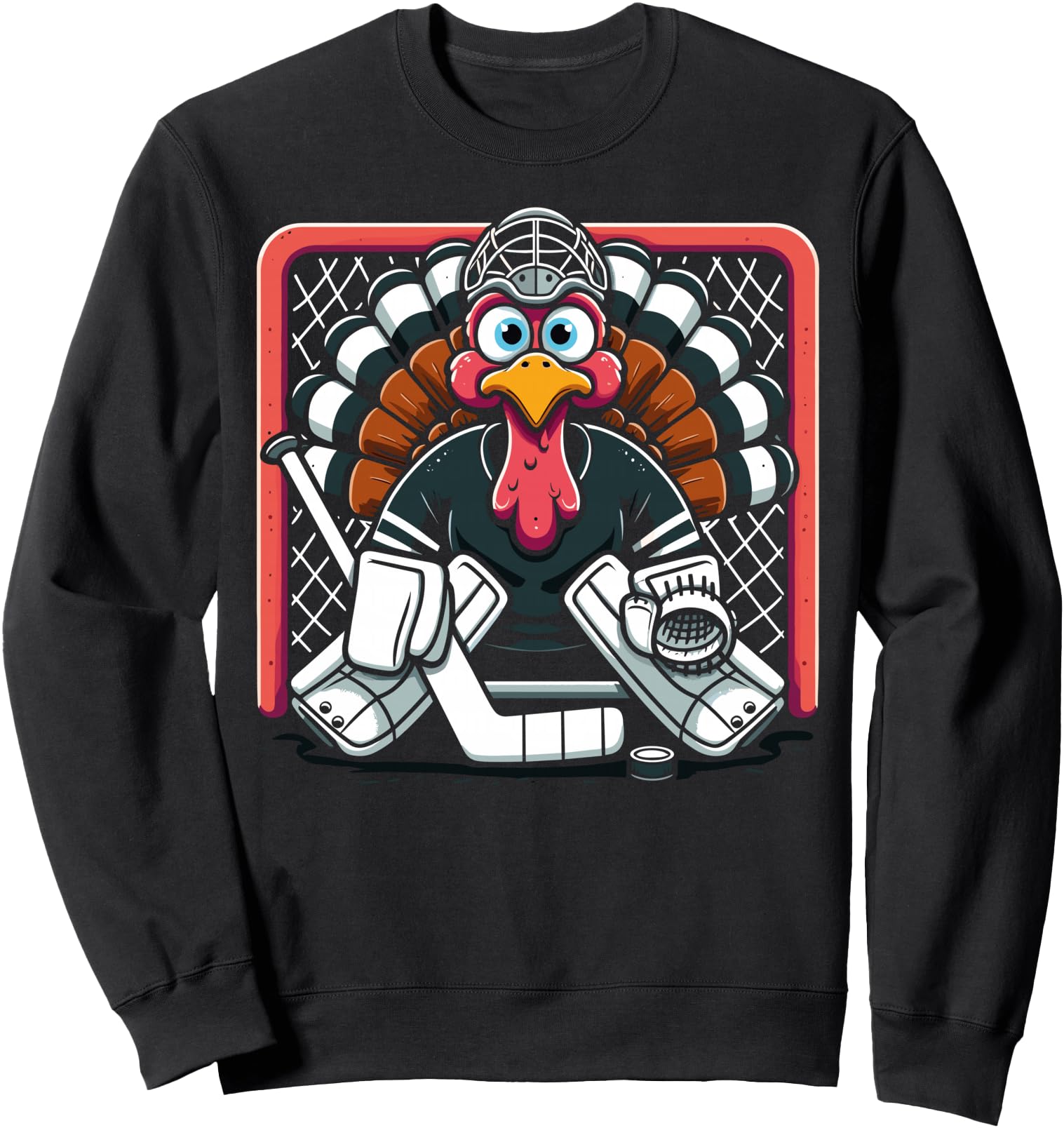 Thanksgiving Turkey Ice Hockey Goalie Youth Boys Thankful Sweatshirt