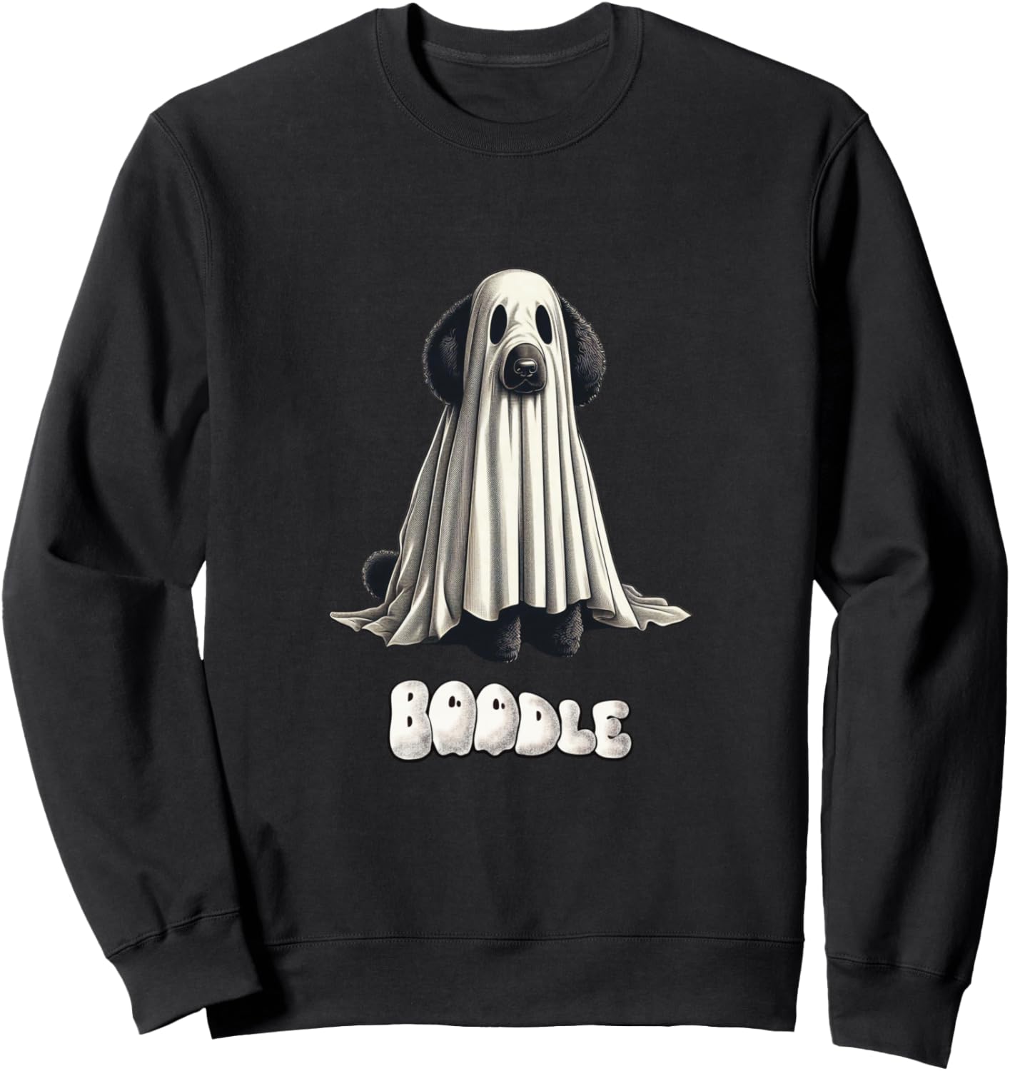 Spooky Boodle Black Poodle Halloween Ghost, Funny Dog Mom Sweatshirt