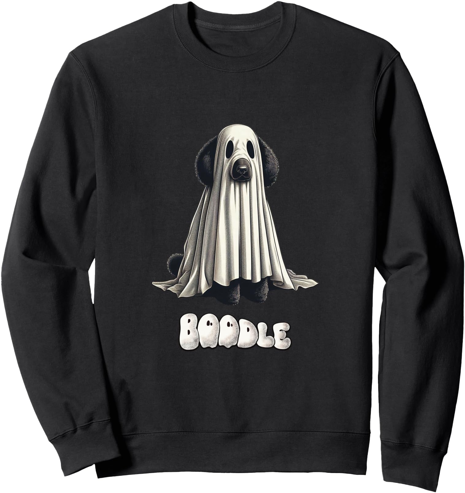 Spooky Boodle Black Poodle Halloween Ghost, Funny Dog Mom Sweatshirt