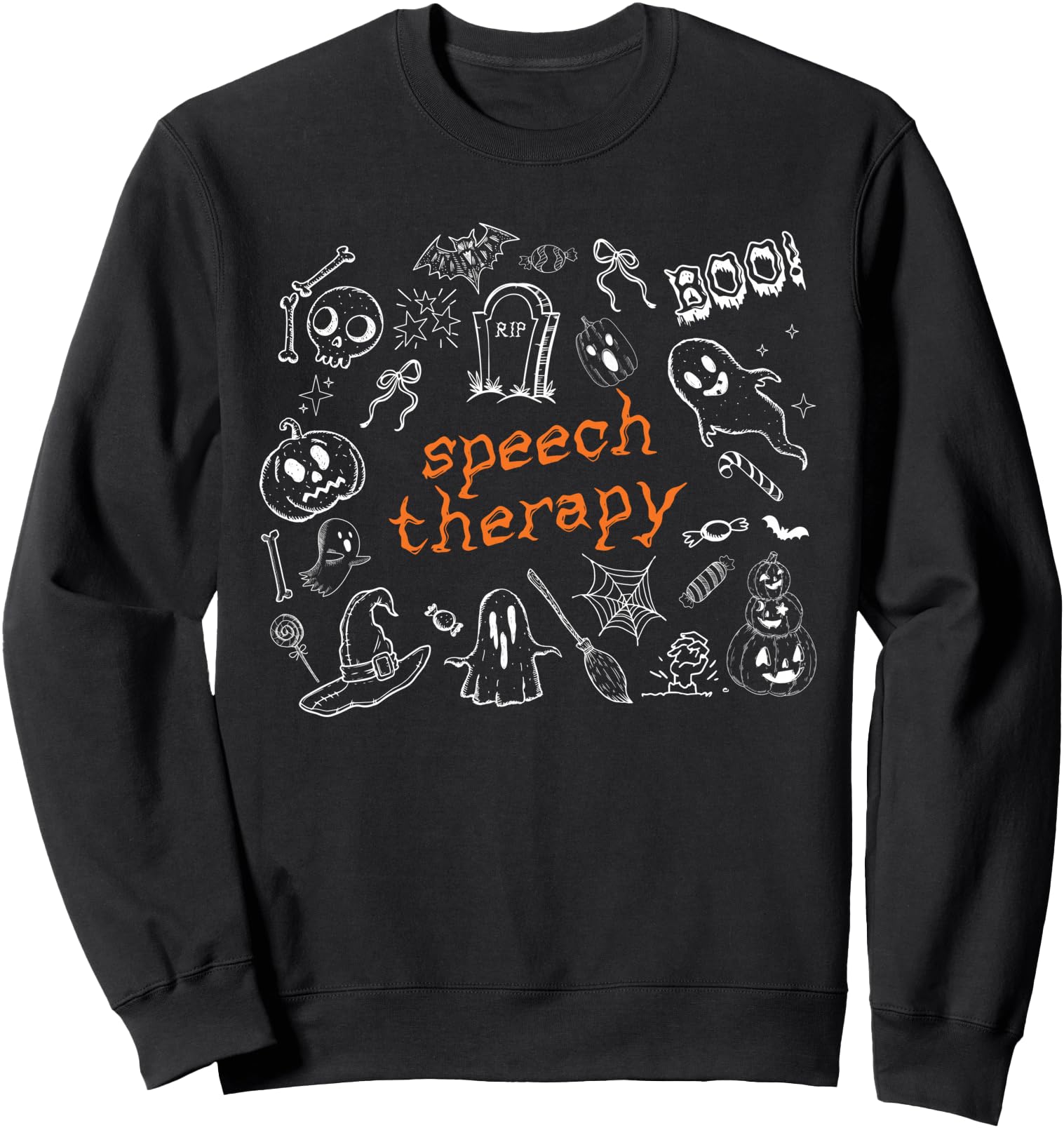 Speech Therapy SLP Ghost Pumpkin Speech Therapist Halloween Sweatshirt