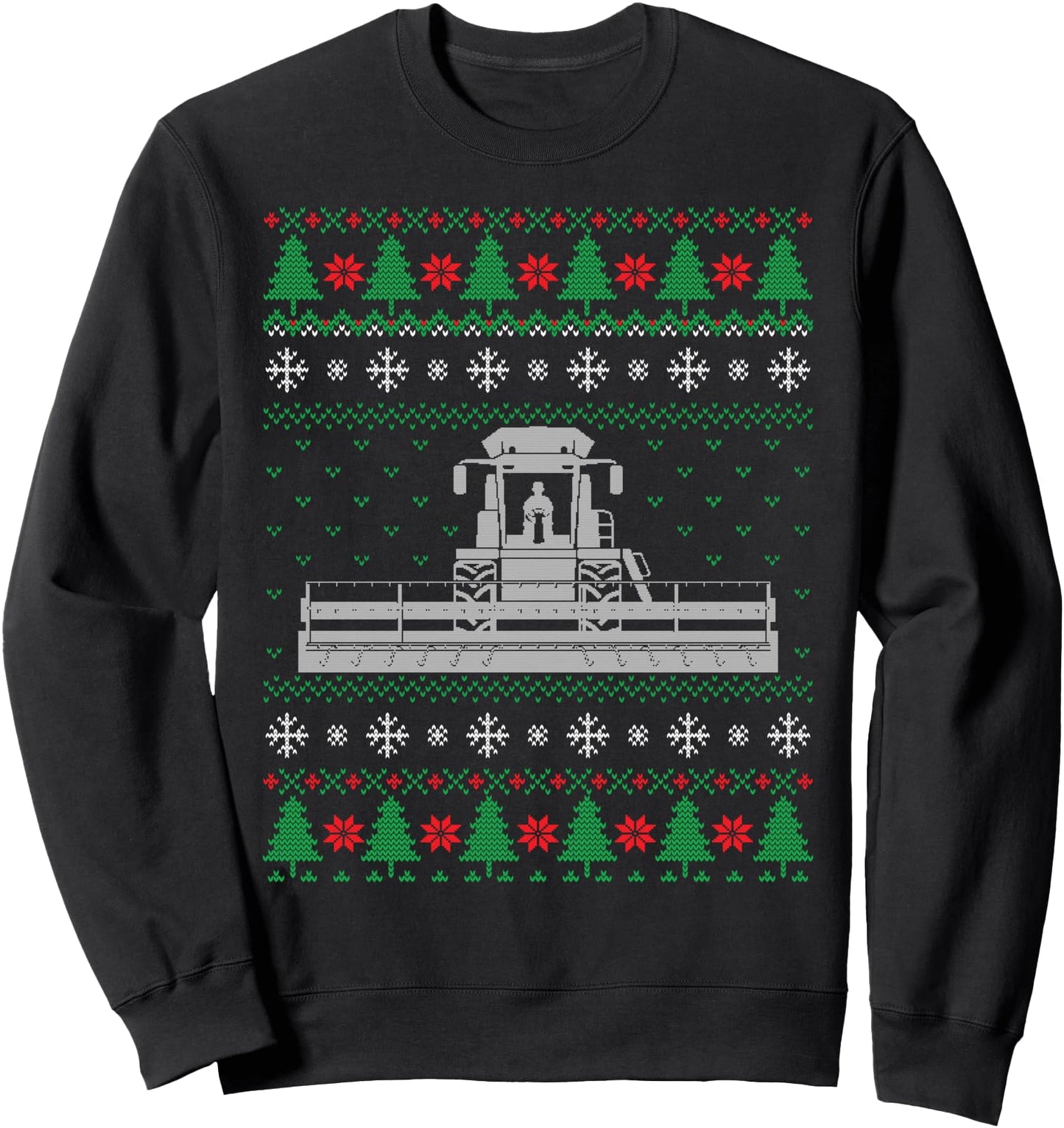 Combine harvester ugly sweater, tractor driver Christmas Sweatshirt
