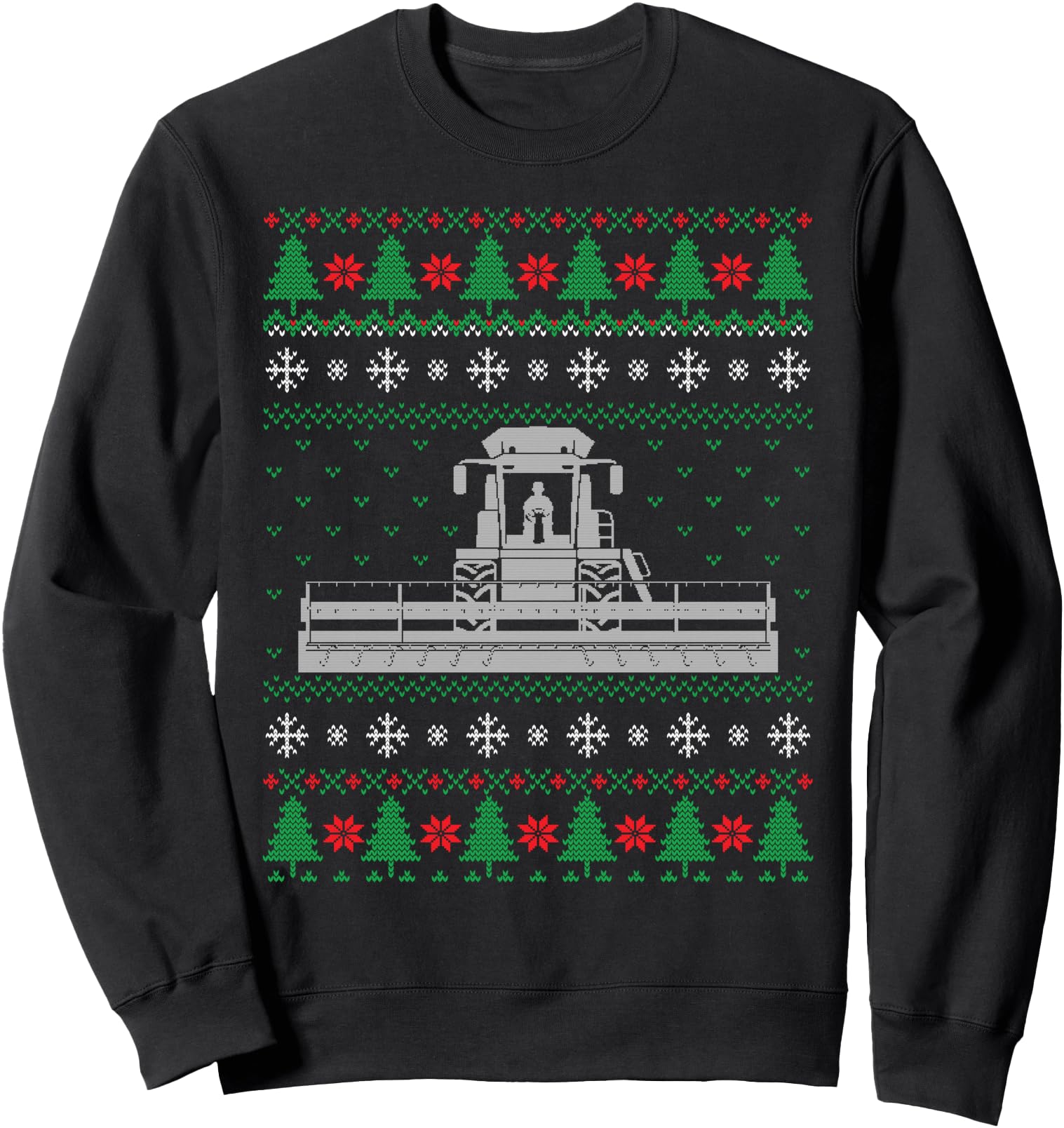 Combine harvester ugly sweater, tractor driver Christmas Sweatshirt