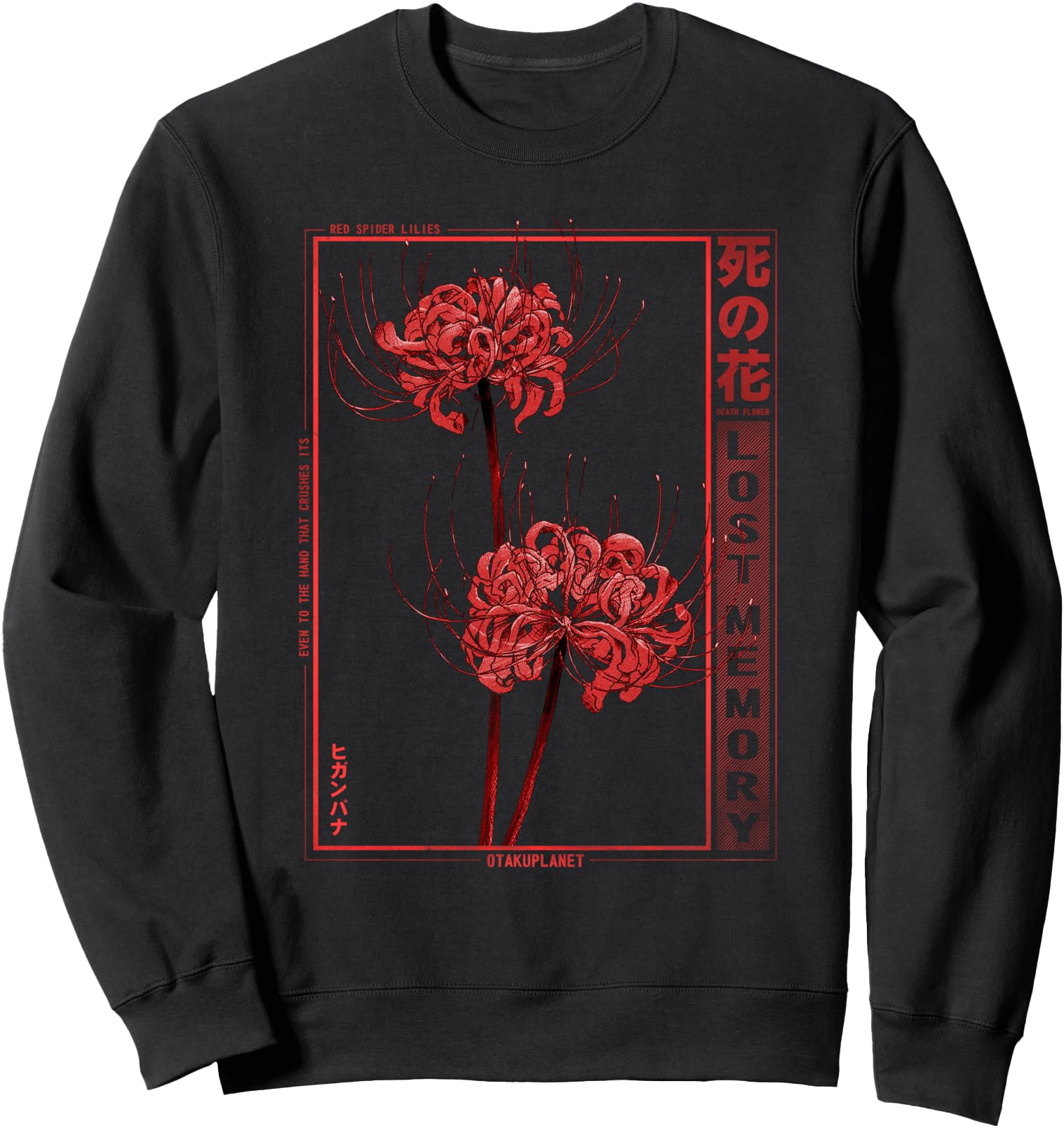 Japanese Spider Lily Soft Grunge Anime Aesthetic Flower Sweatshirt