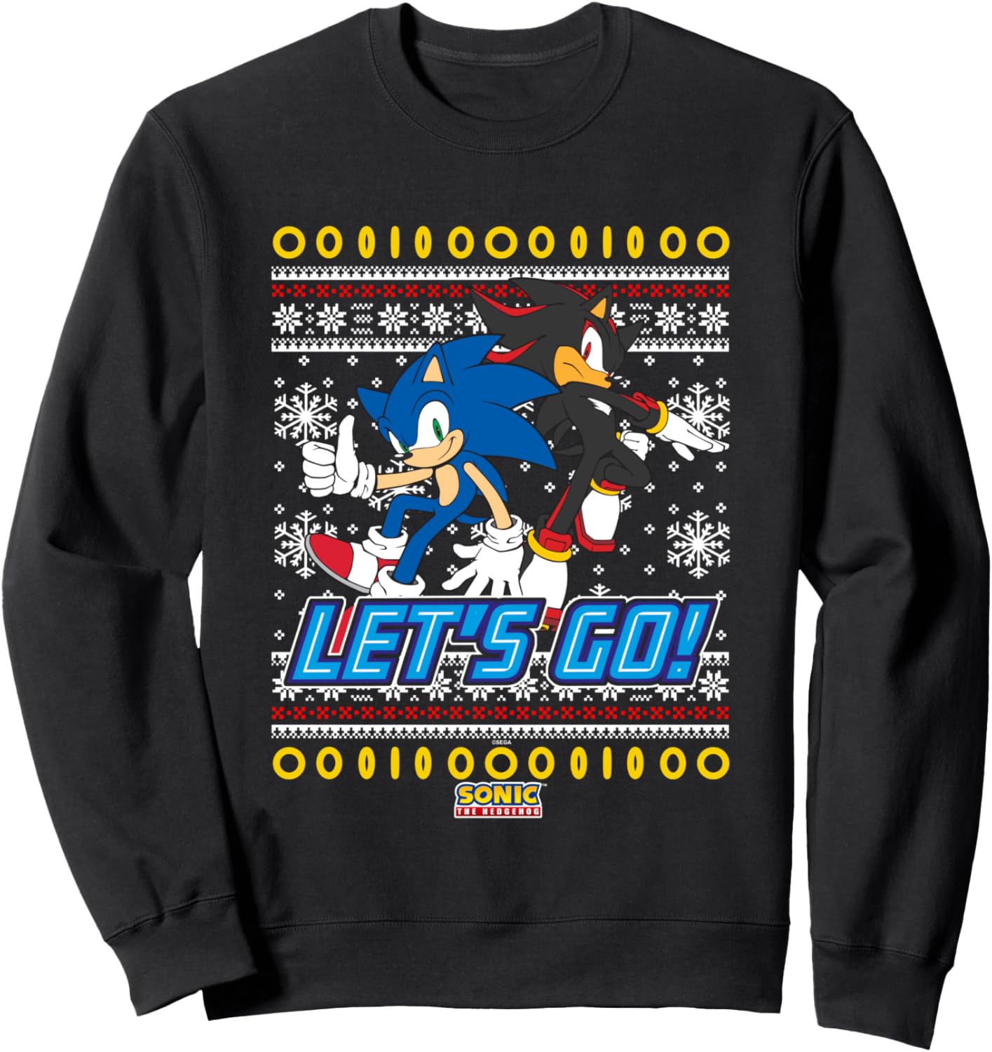 Sonic The Hedgehog Christmas Shadow & Sonic Ugly Sweater Sweatshirt