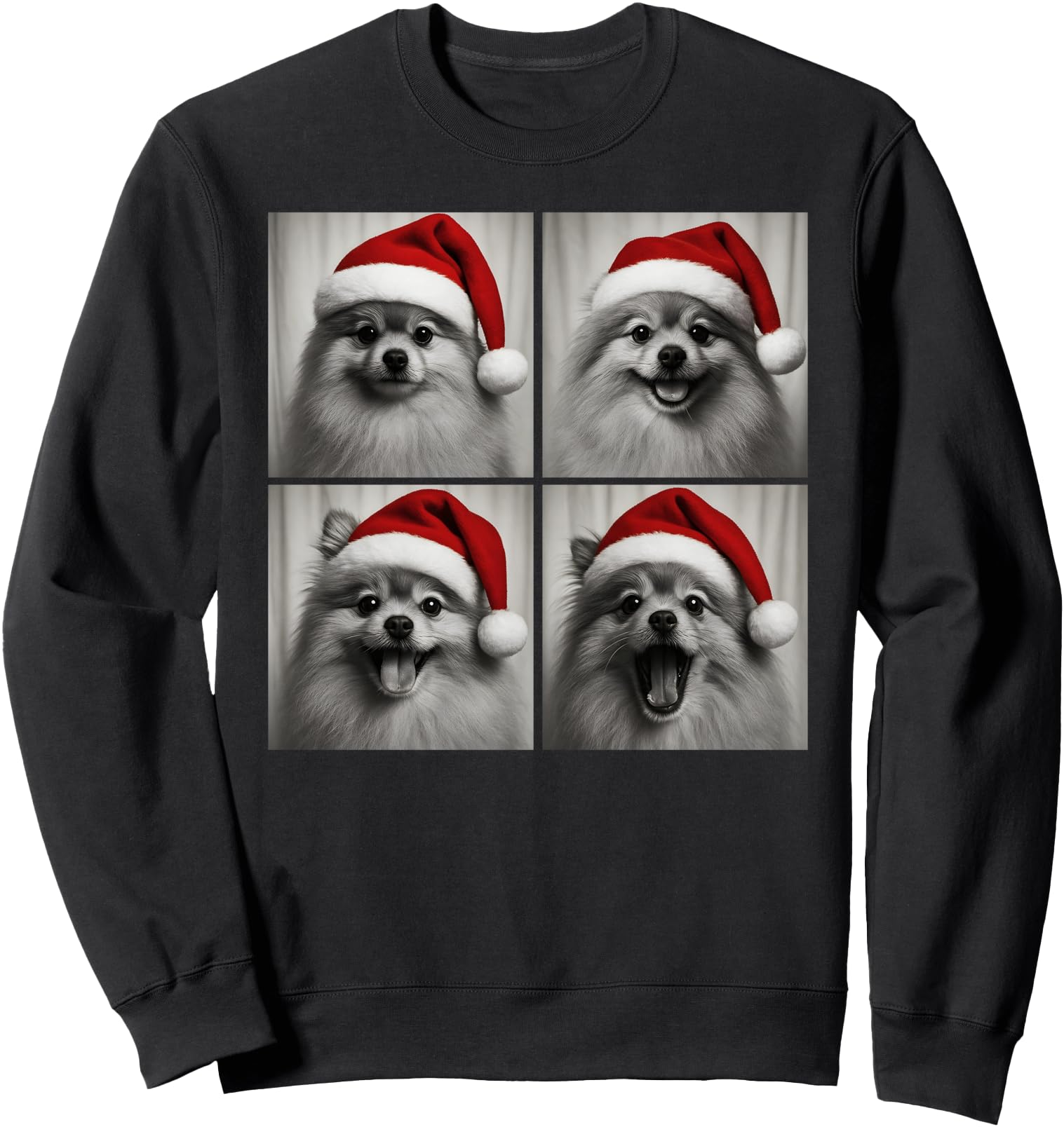 Funny Christmas Pomeranian Santa Dog Lover Photo Booth Sweatshirt