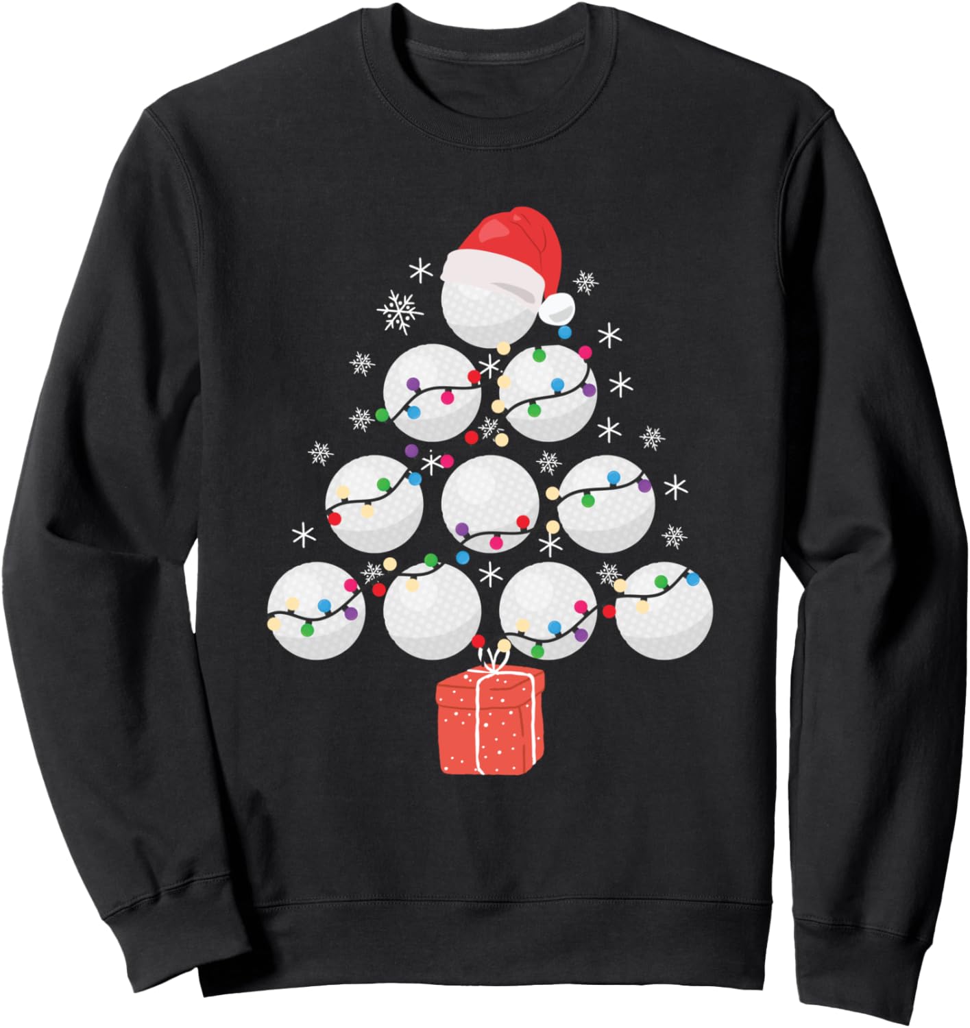 Funny Golfing Christmas Tree Christmas Golf Ball Golfer Sweatshirt
