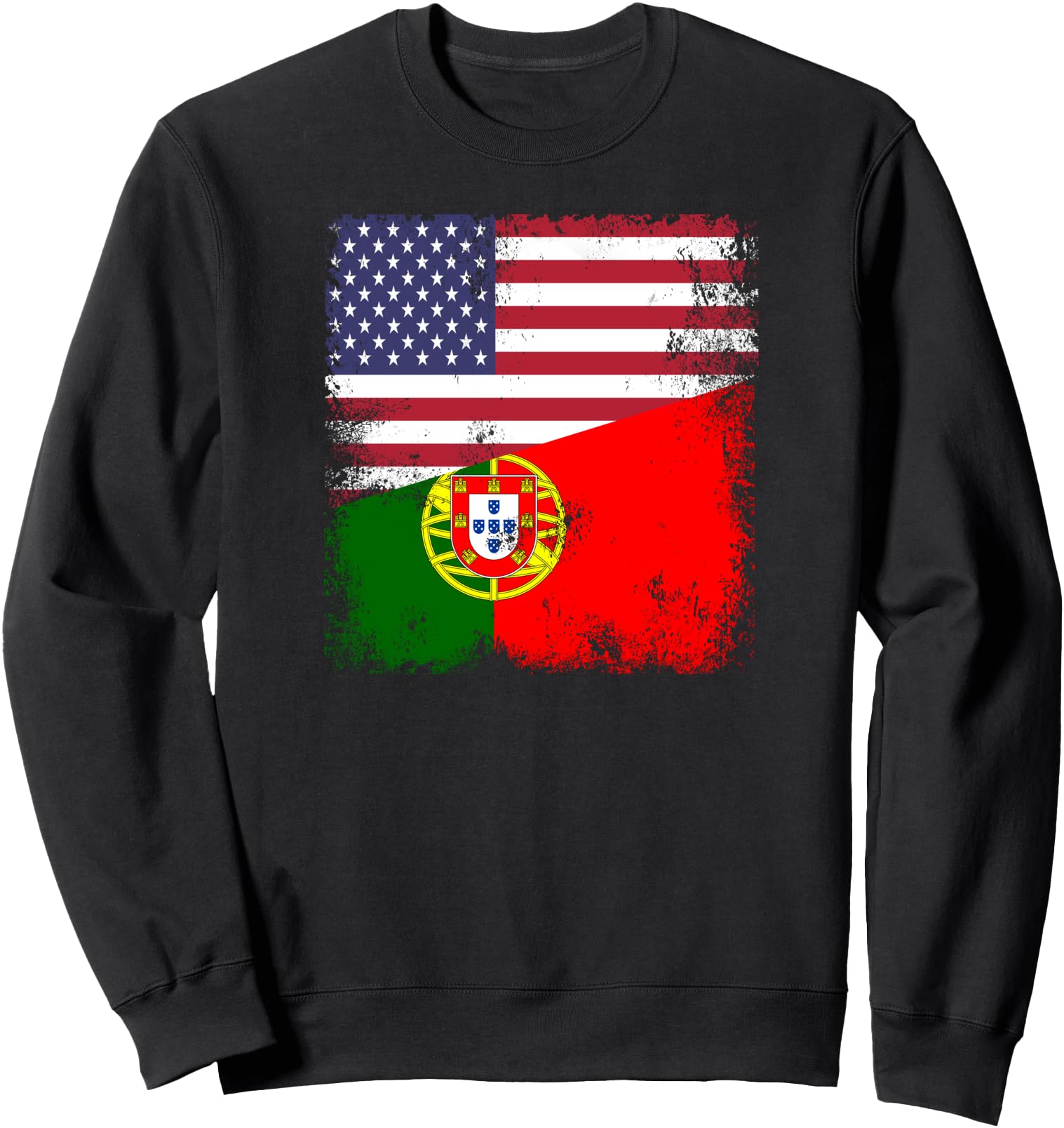 Half Portuguese Flag Vintage Portugal USA Gift Sweatshirt