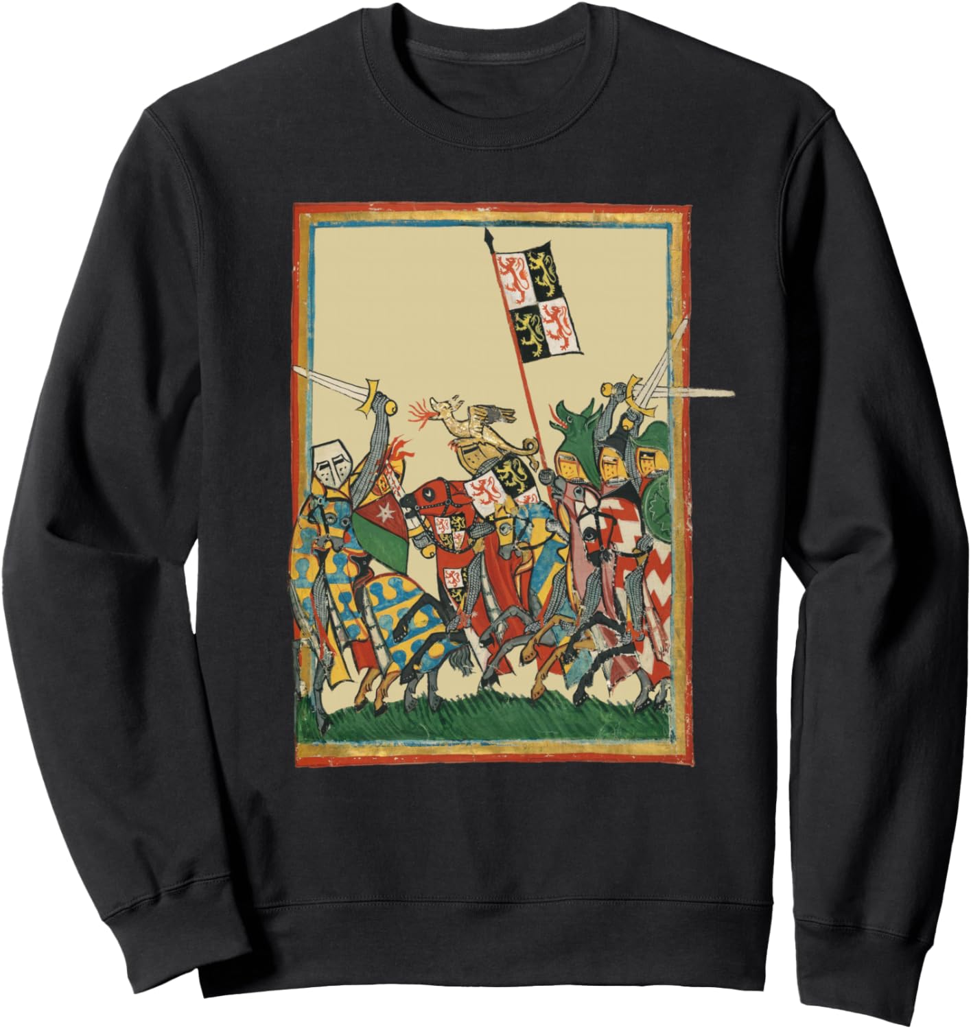Knights Charging Into Battle, 14th Century Codex Manesse Sweatshirt