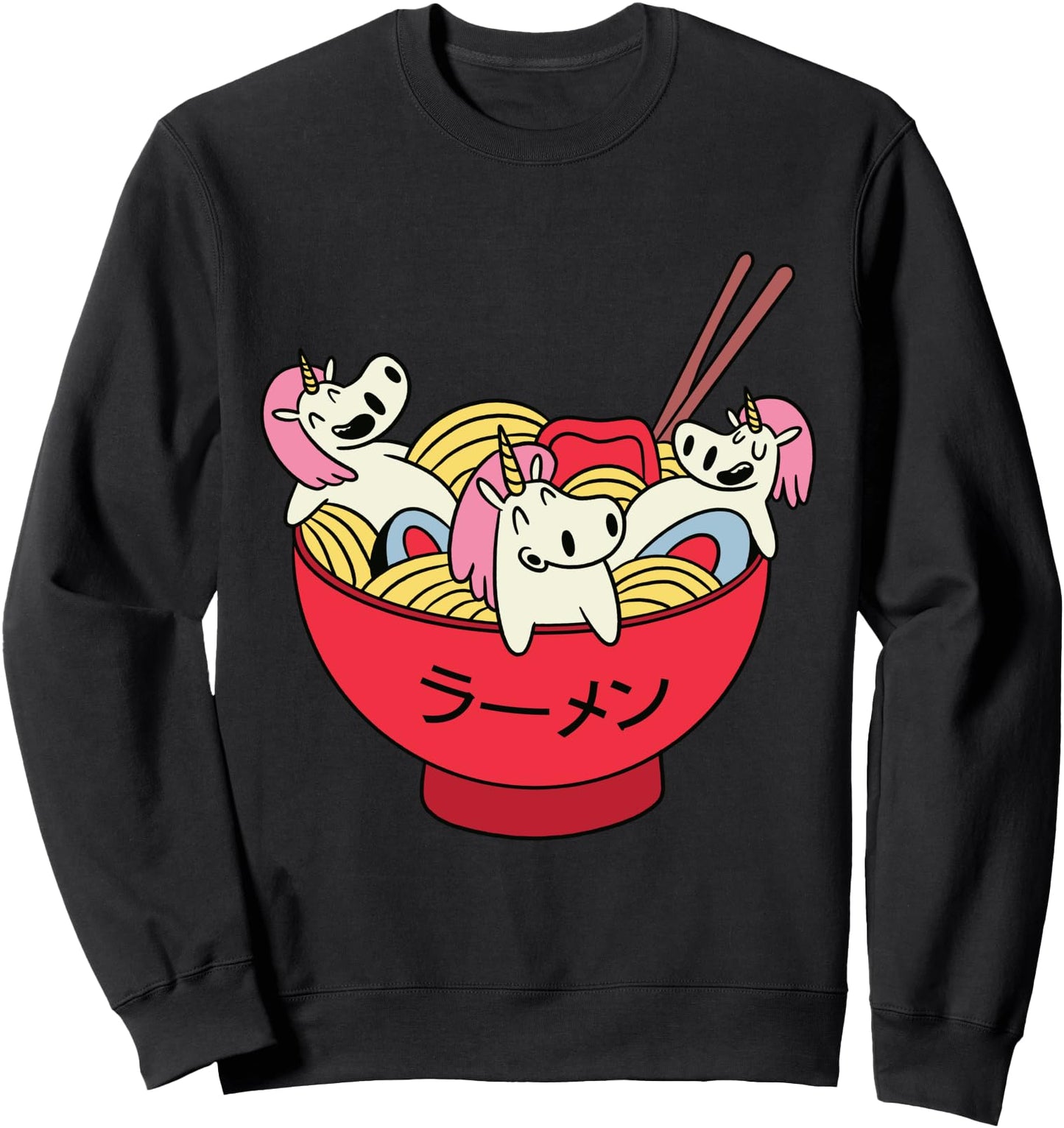 Unicorns Eating Ramen Funny Japanese Kawaii Cute Sweatshirt