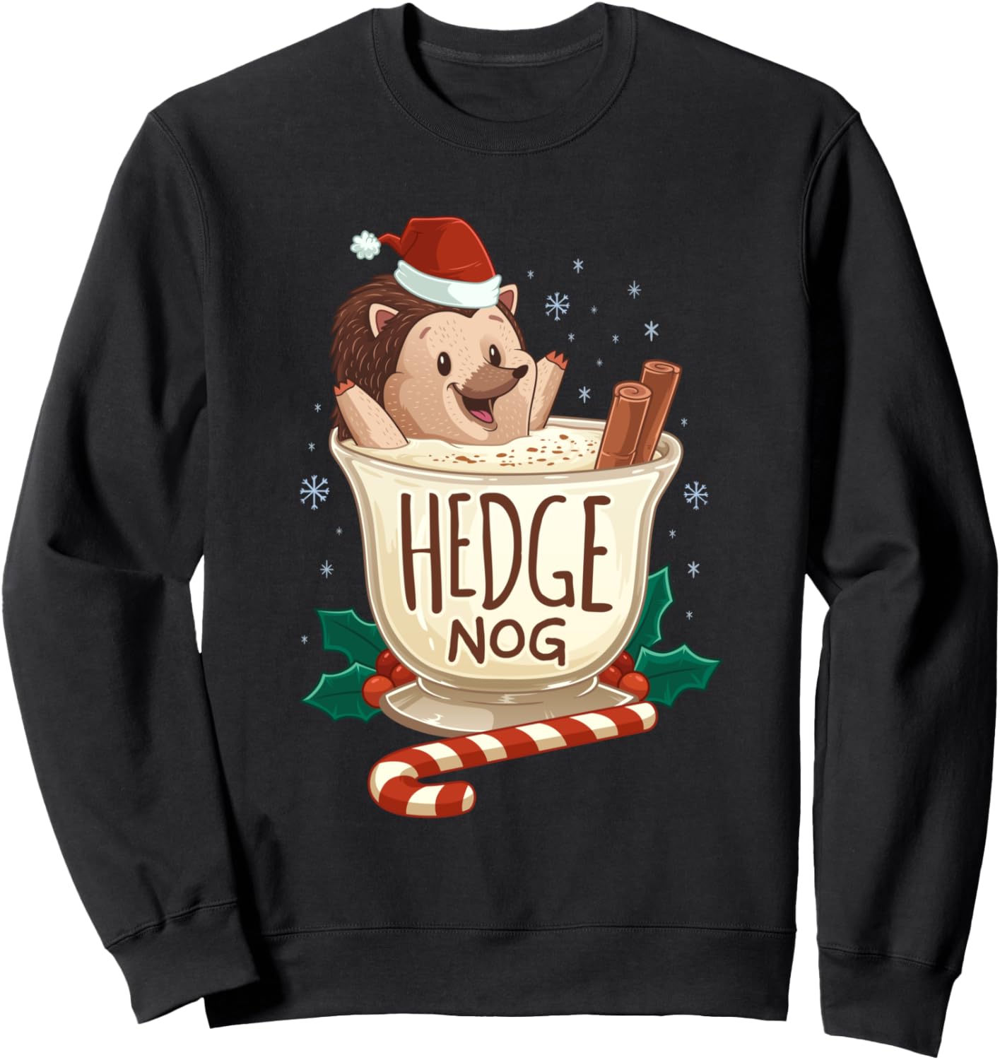 Funny Xmas Hedge Nog Hedgehog Eggnog Shirt Christmas Sweatshirt