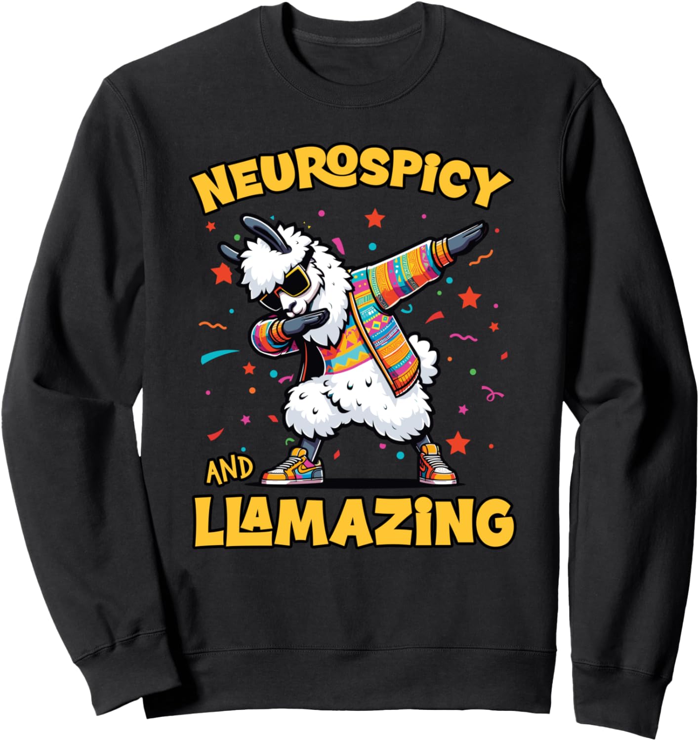 Funny Autism Llama Neurospicy and Llamazing Sweatshirt