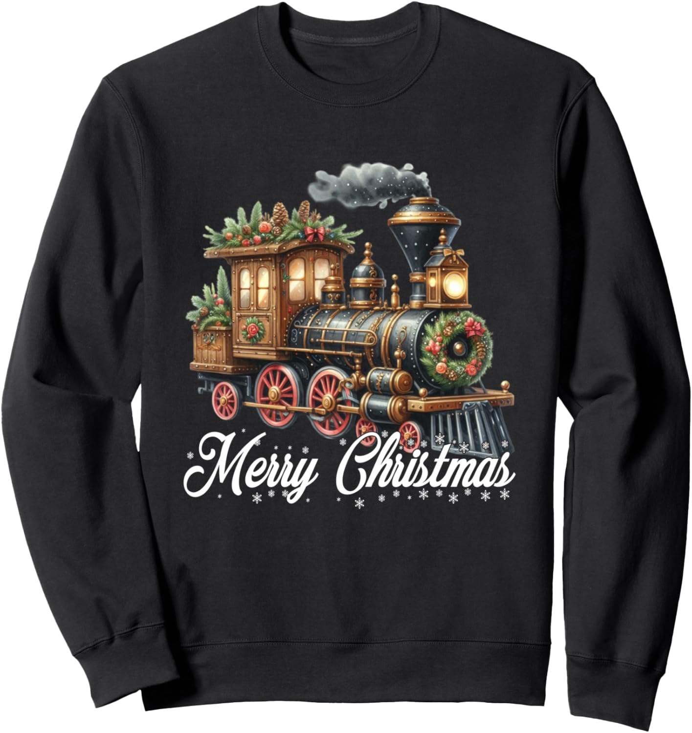 Merry Christmas Steam Train Locomotive Family Pajamas Sweatshirt
