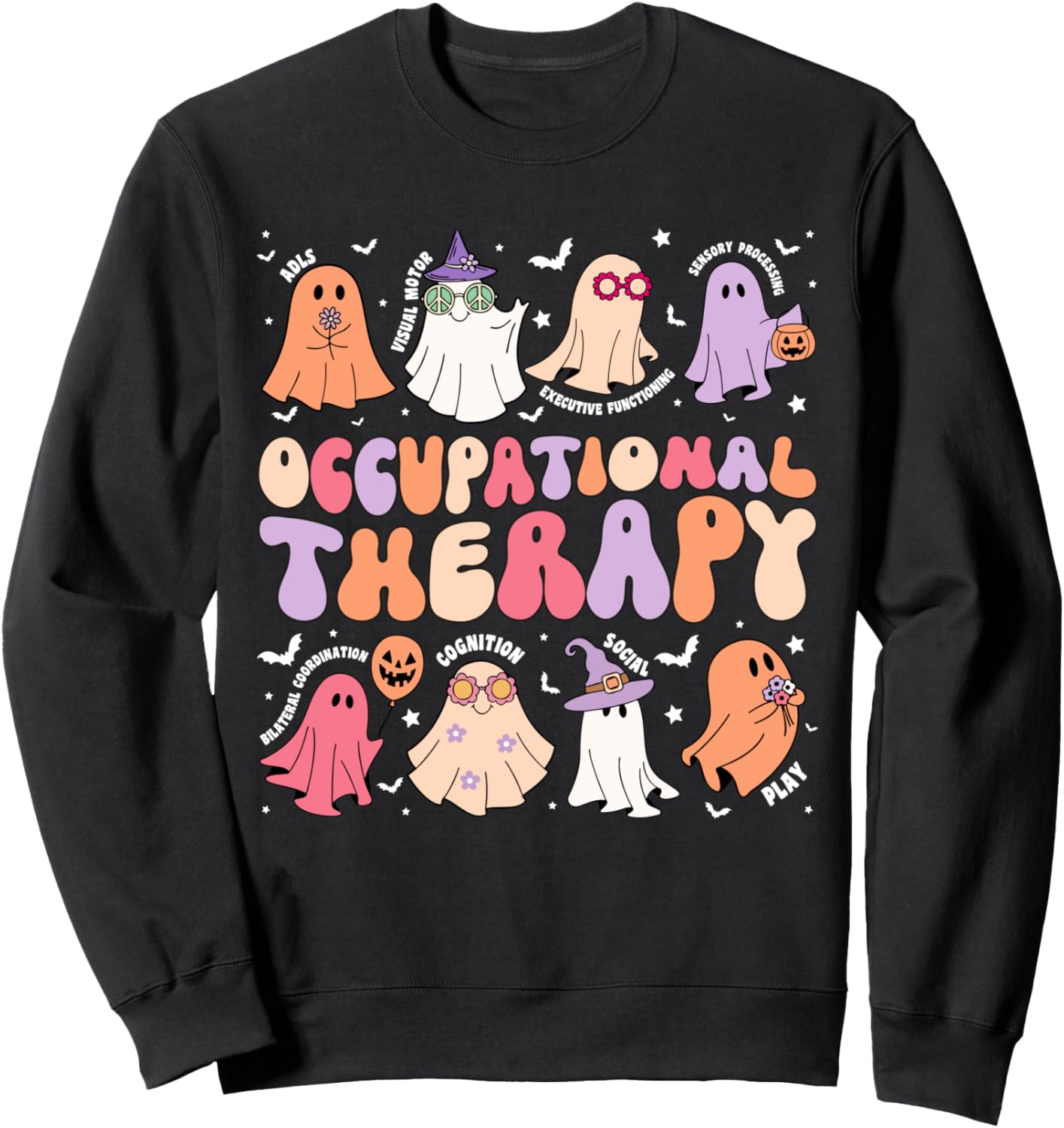 OT Occupational Therapy Therapist Halloween Spooky OTA Ghost Sweatshirt